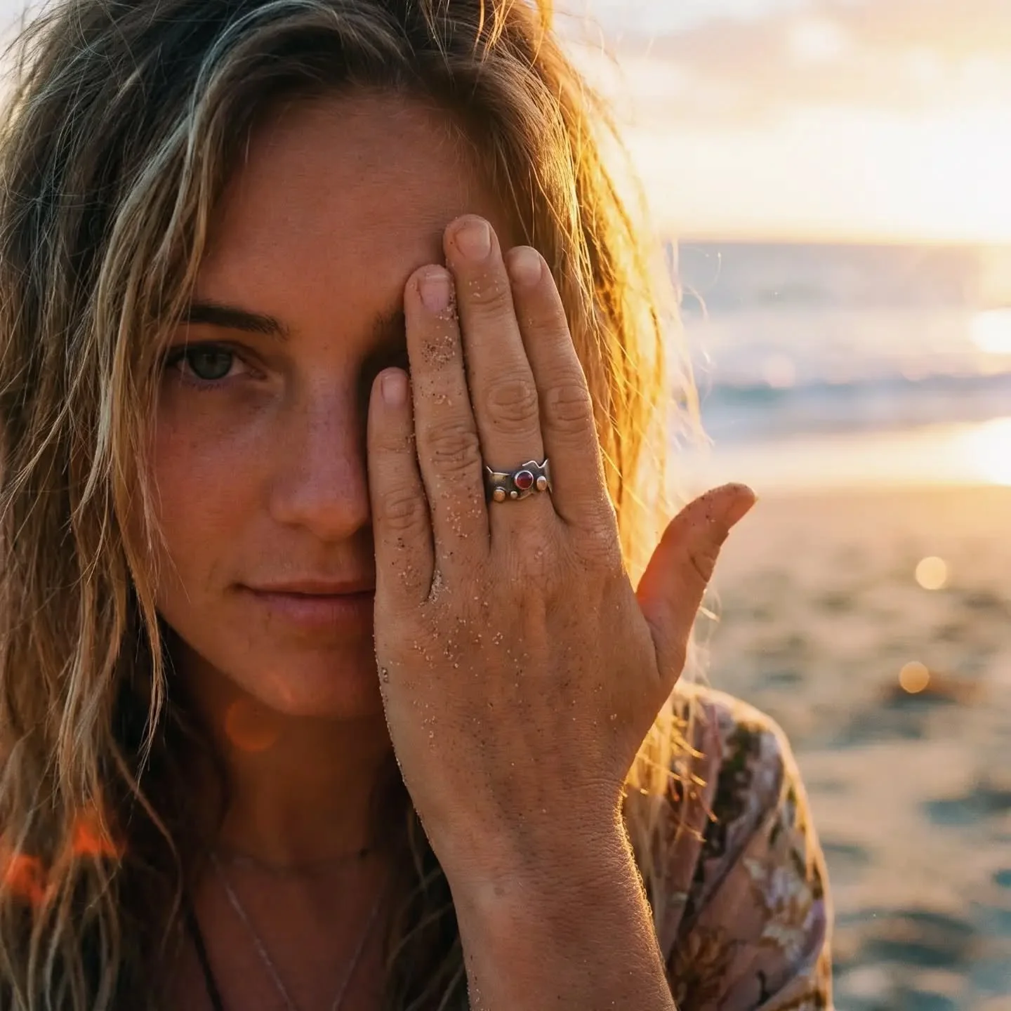 "When I come out of the ocean my eyes are sparkling. I feel like I'm reborn."

The Rebirth Ring, one-of-a-kind, size 53

#oneofakindjewelry #garnetring #organicring #roughsilver #greekjewelrydesigners