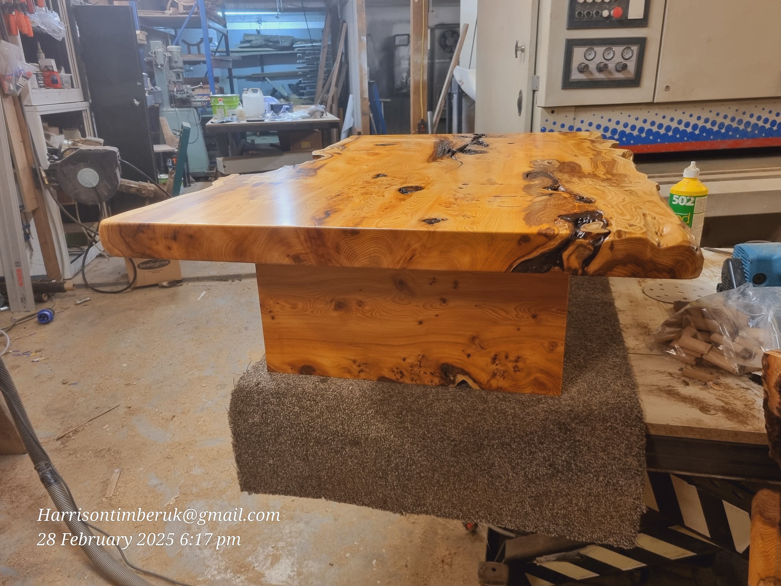 Live Edge Yew Coffe Table