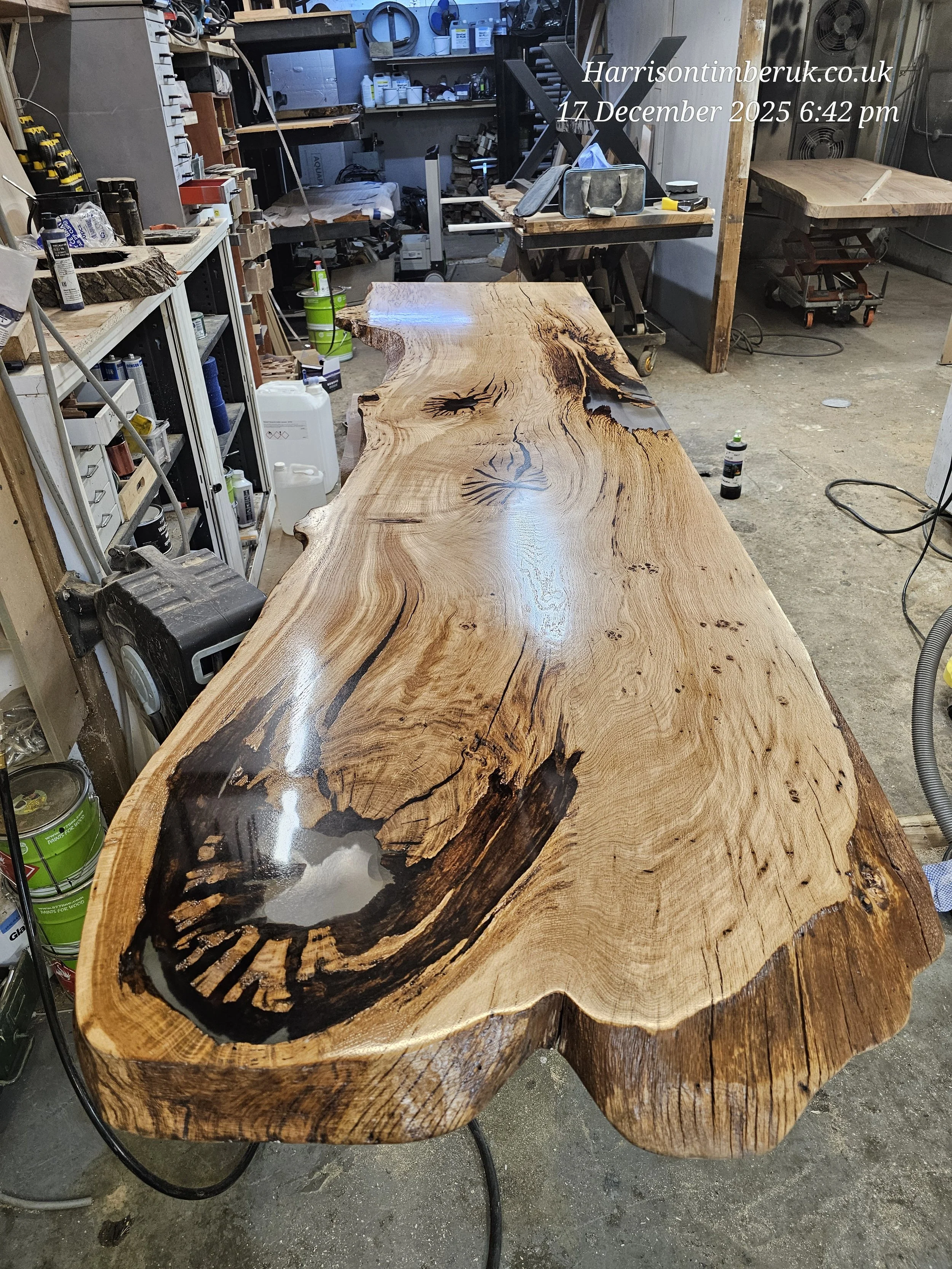 Ancient Oak and Resin Desk