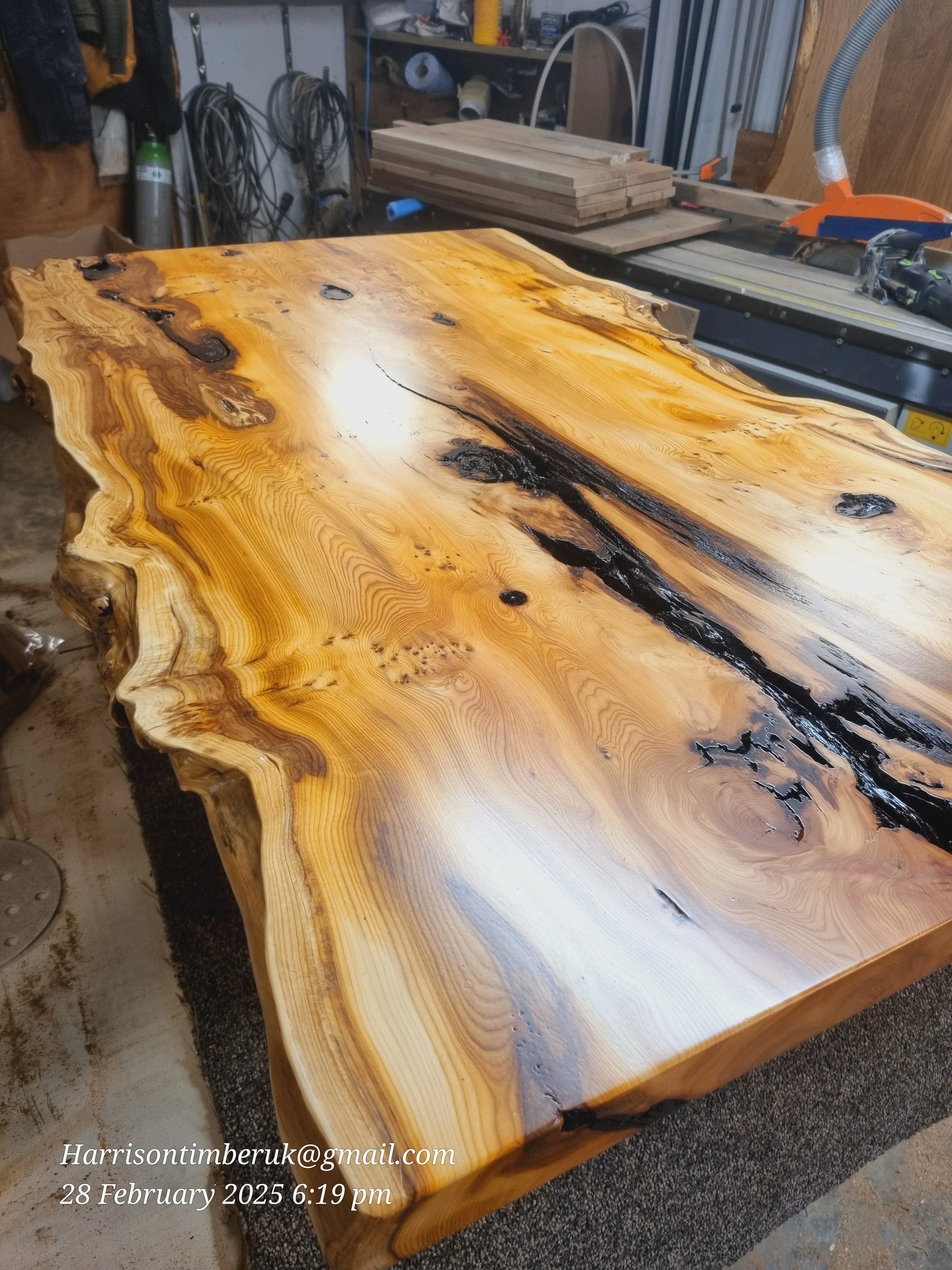 Live Edge Yew Coffee Table