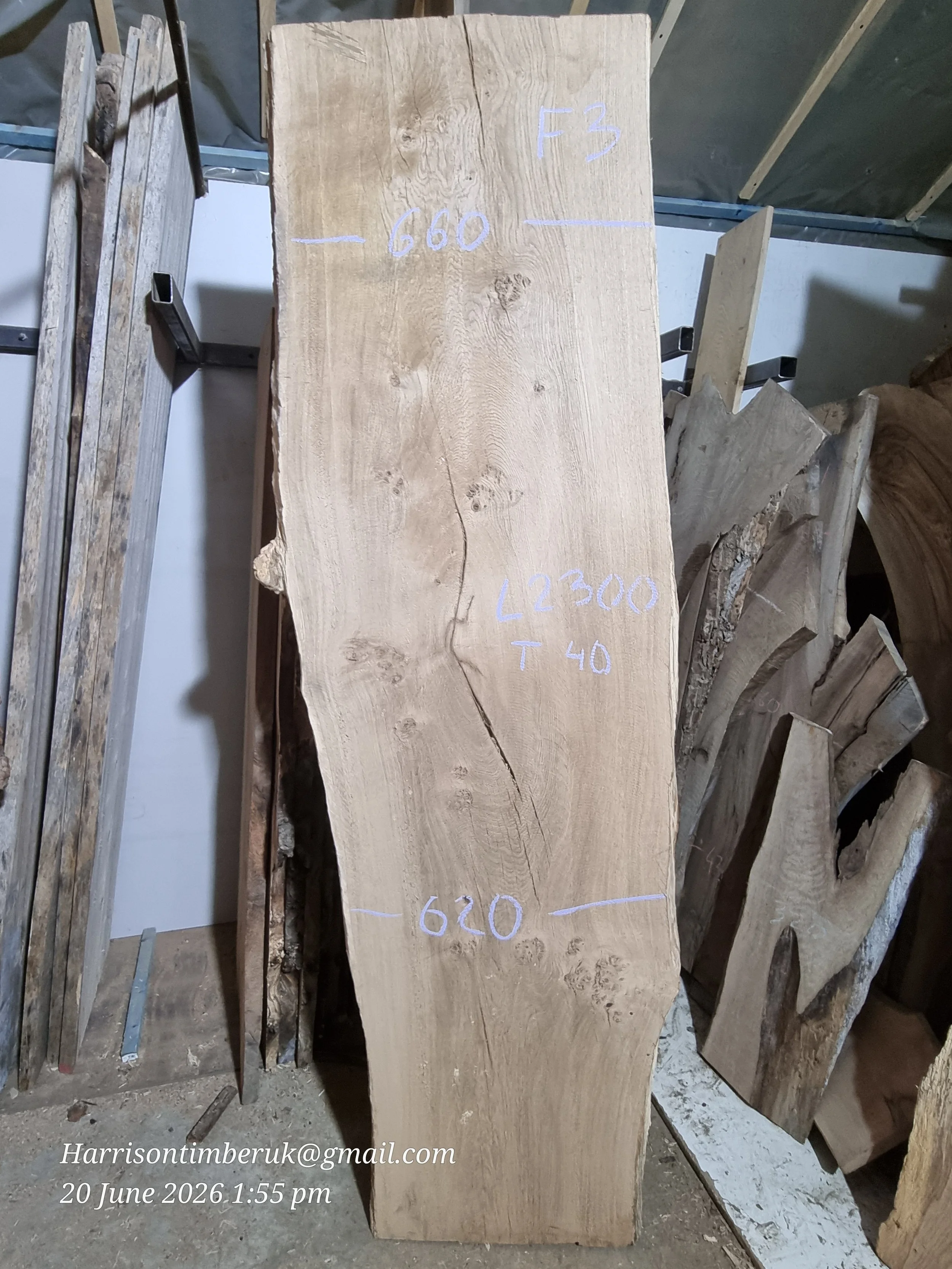 Oak Slabs with bit of Burl