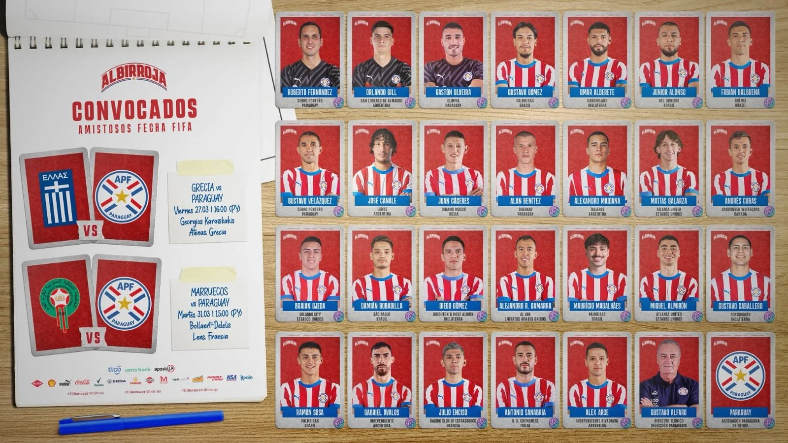 Paraguay definió su lista para los últimos amistosos antes del Mundial 2026.