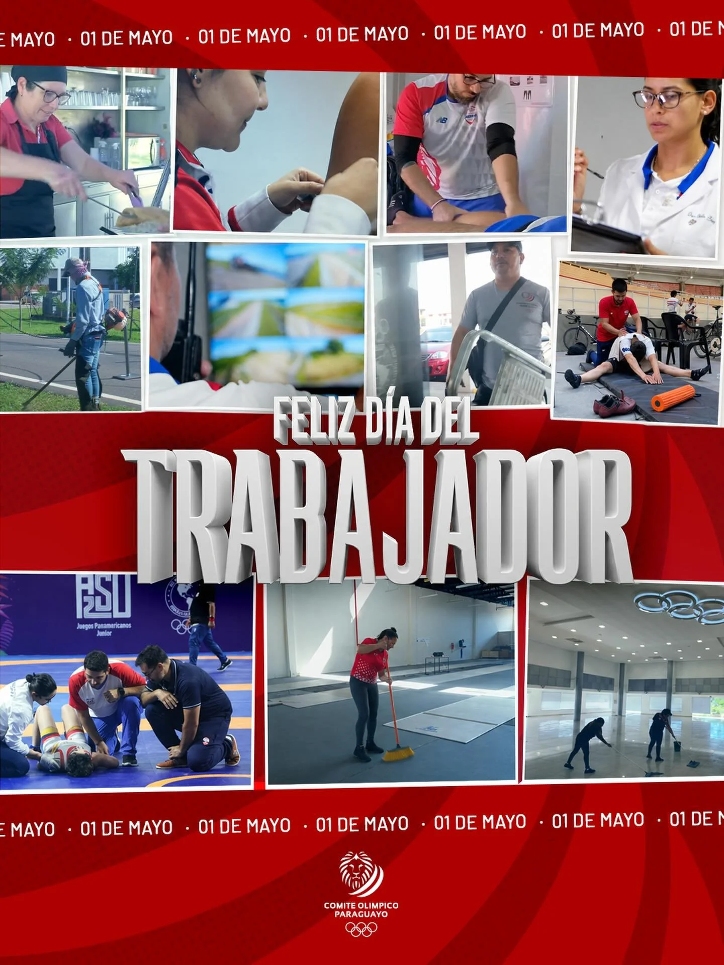 🏅 &iexcl;Feliz #D&iacute;adelTrabajador! 

🇵🇾 Felicitamos a todos los colaboradores que forman parte de nuestra familia. Son ustedes quienes, con su dedicaci&oacute;n y esfuerzo, permiten que nuestros atletas alcancen sus sue&ntilde;os y que el de