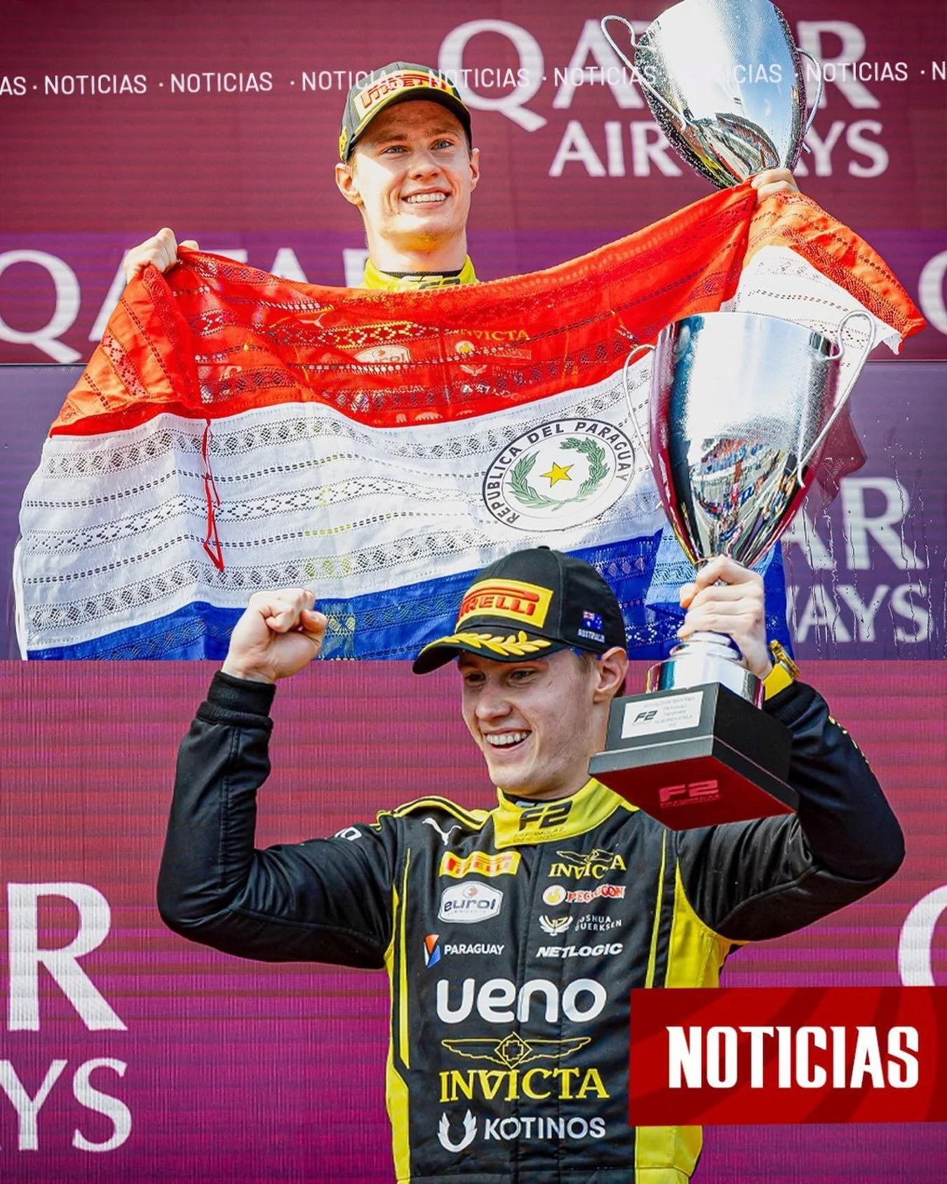 #F2 🏎️ &iexcl;🥇JOSHUA DUERKSEN 🇵🇾 GAN&Oacute; EN ITALIA 🇮🇹! 👏🏼

🙌🏼 &iexcl;El piloto paraguayo @joshuaduerksen1 se qued&oacute; en lo m&aacute;s alto de la Carrera Sprint del #italianGP en Monza 🏁 &iexcl;🤩 Gran victoria compatriota en la @