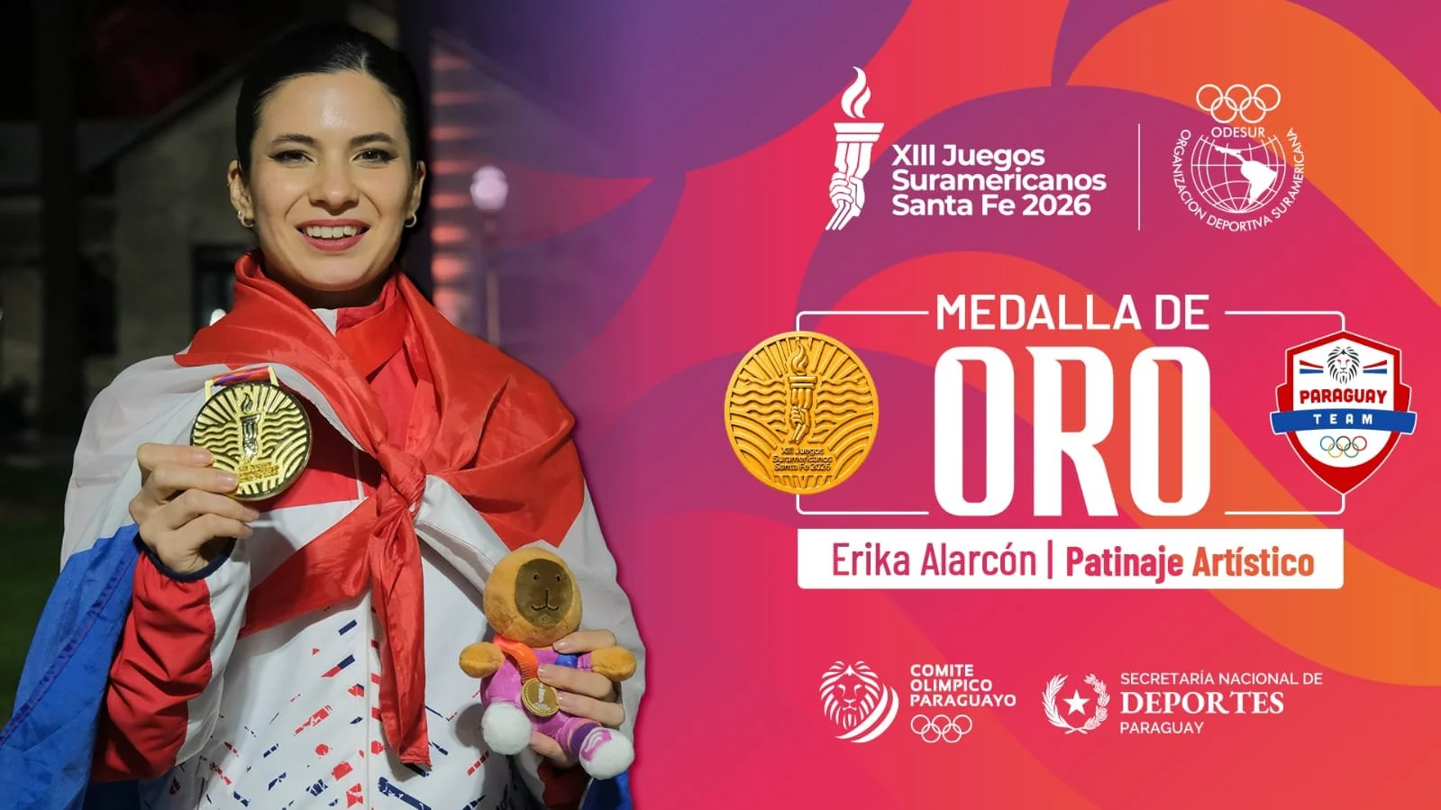 Erika Alarcón conquista el primer oro del Team Paraguay en Santa Fe 2026.