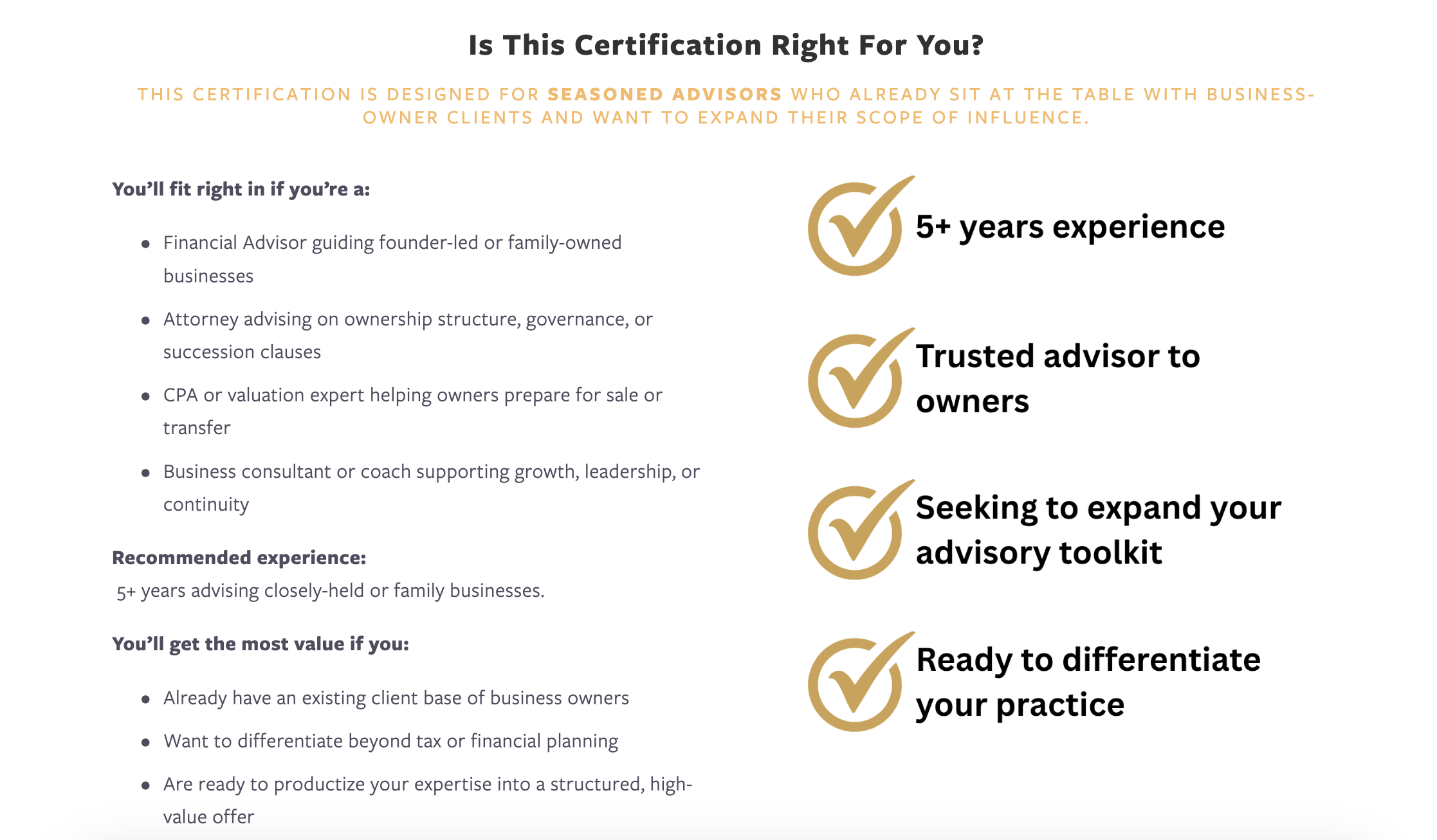 Words From James R. Carlisle II on The Succession Solution Certification Program