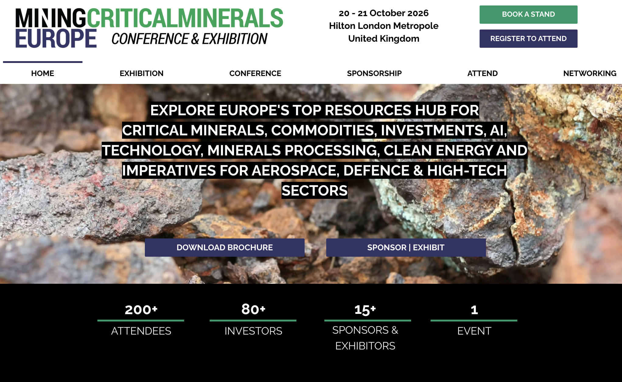 Mining &amp; Critical Minerals Europe Conference &amp; Exhibition