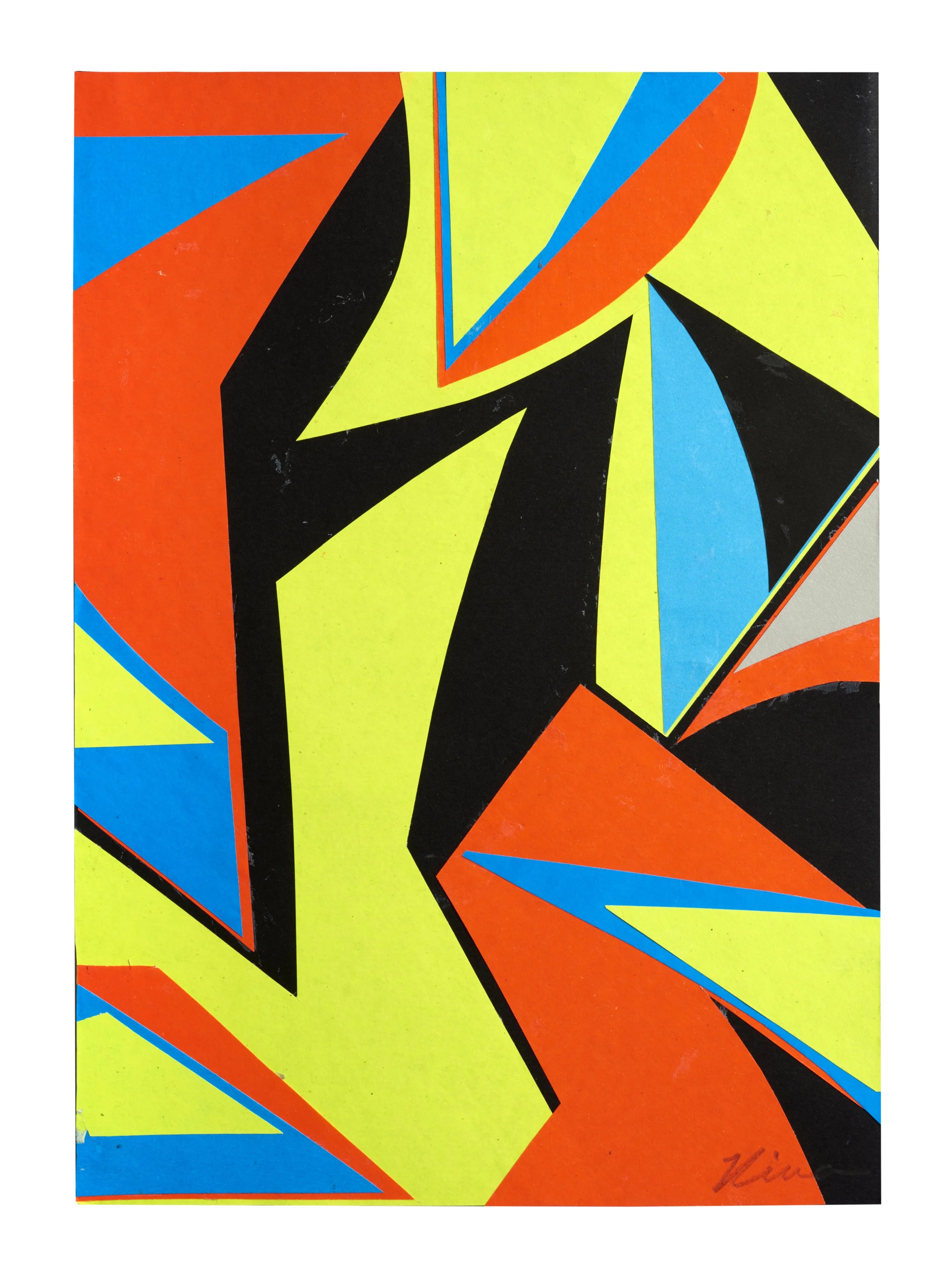  Untitled  
 Excerpt: Thoughts on Process   
Still looking at including odd shapes as well as triangles into the mix. As a continuation on from my 100 day project I am looking into adapting and developing my approach to creating with random offcuts f