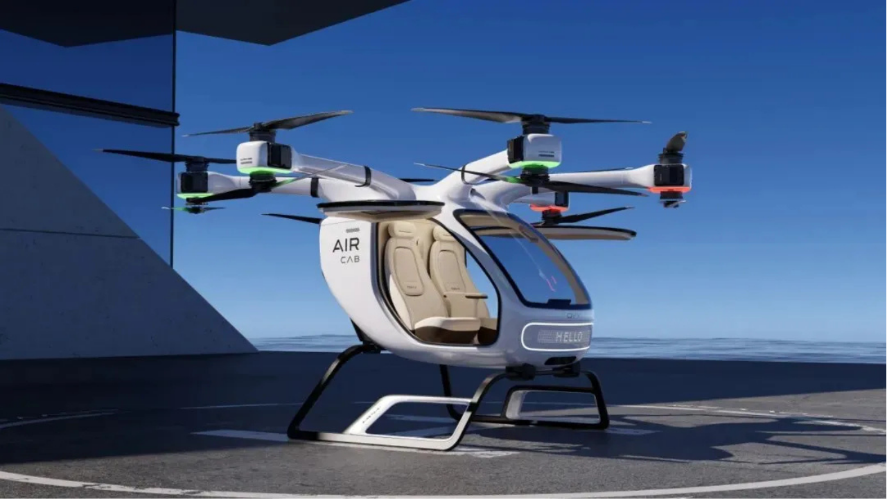 GAC's New $248,000 Flying Taxi Has Zero Human Pilots - Air Cab Hero Shot