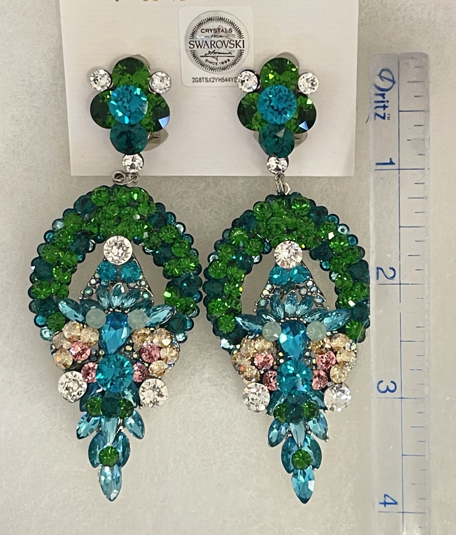 Curved Acrylics Earrings - Jewelry Making Kit Green Gliiter