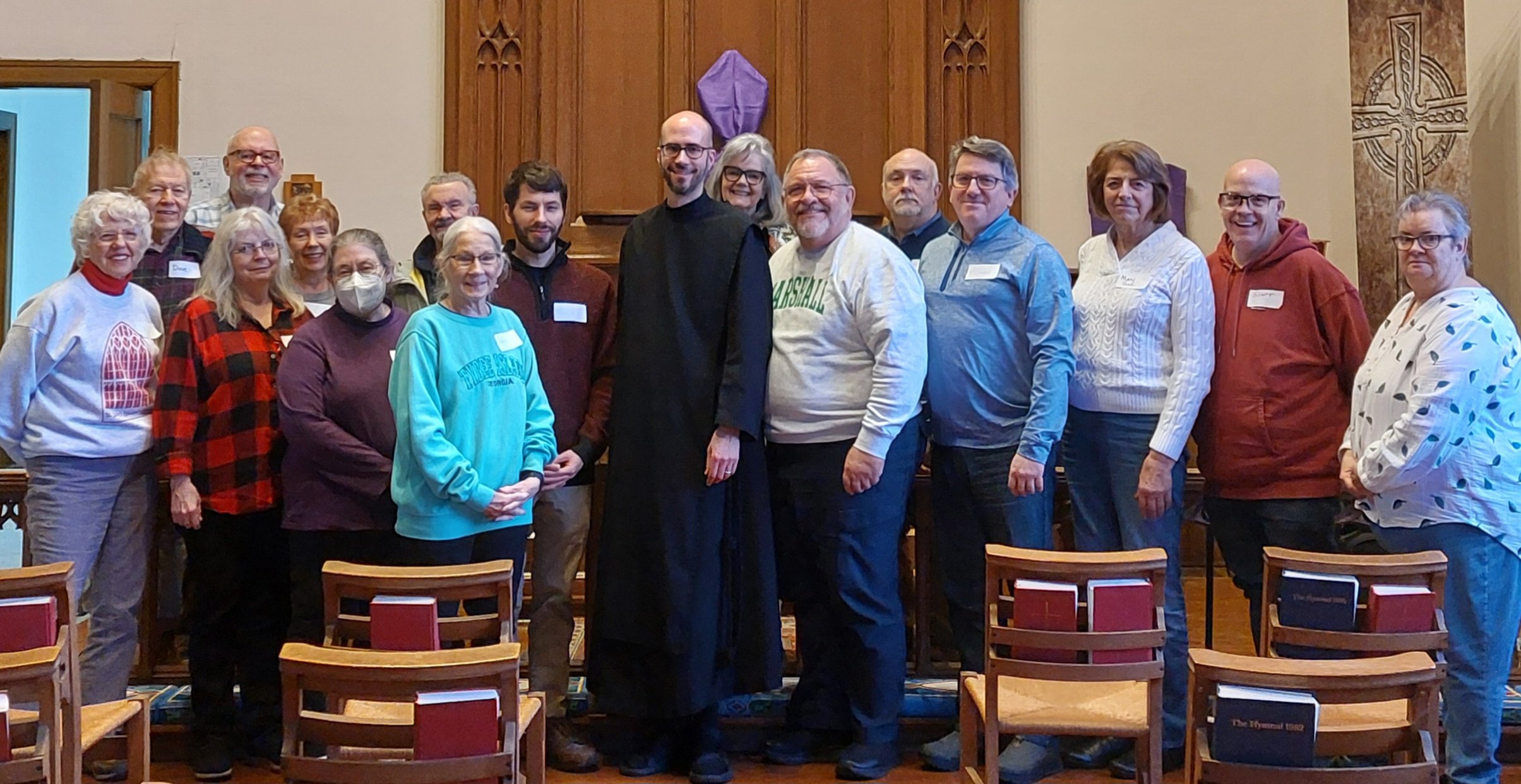 Br. Luke photographed with many of those who attended the retreat, a wonderfully prayerful, playful time.