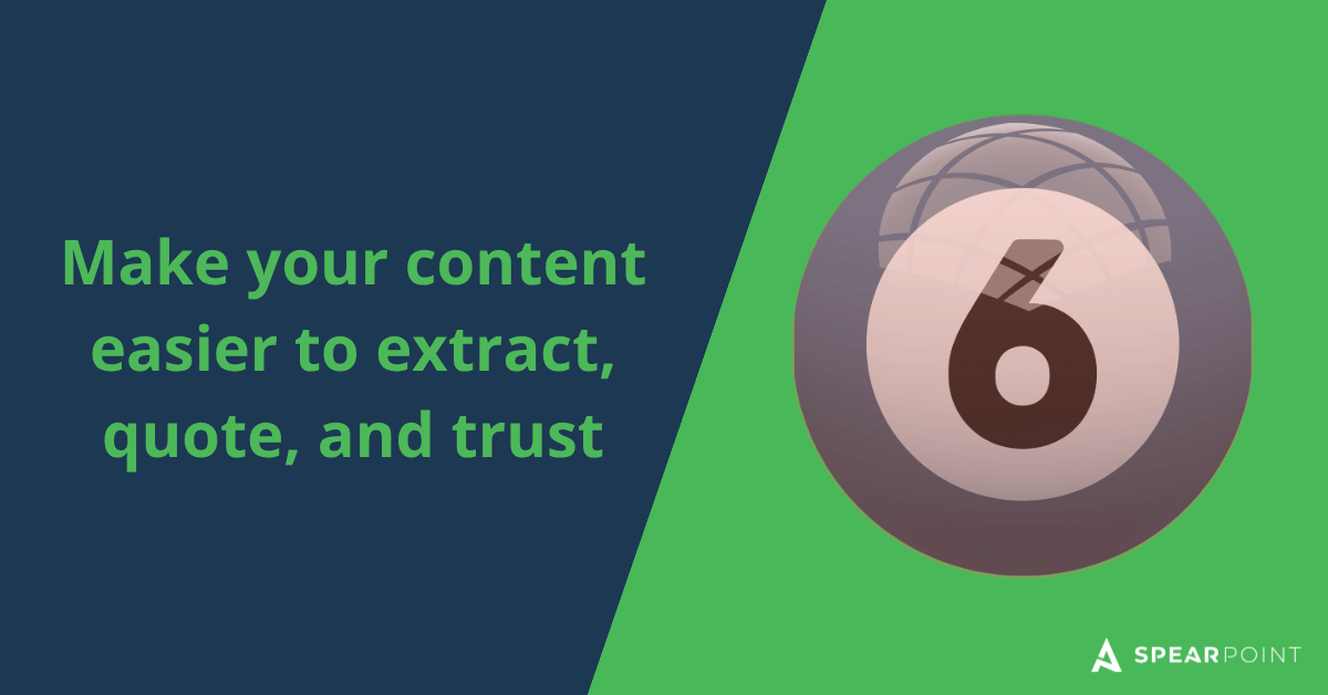 SEO and AEO infographic emphasizing the importance of creating content that is easy for search engines and AI tools to extract, quote, and trust.