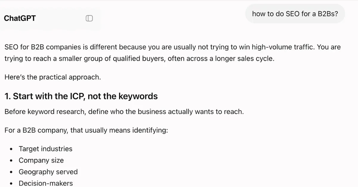 Example on ChatGPT on how Informational Content Is Getting Hit Harder
