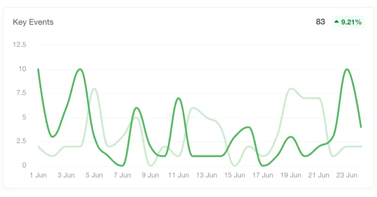 Monthly SEO Coversions from Organic Search from a SpearPoint Customer.