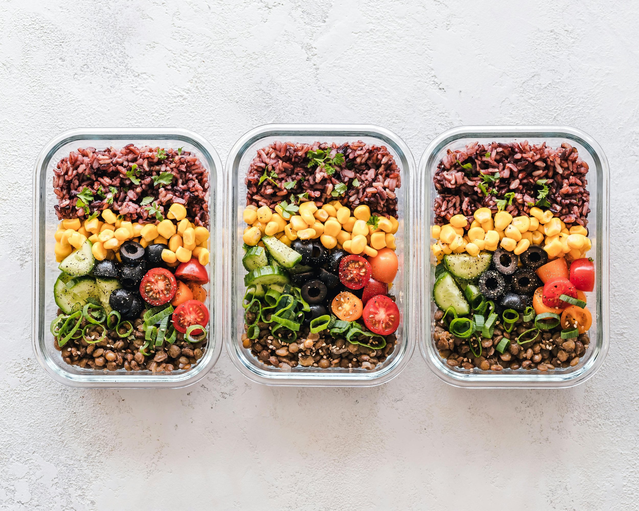 Meal preparation in glass containers
