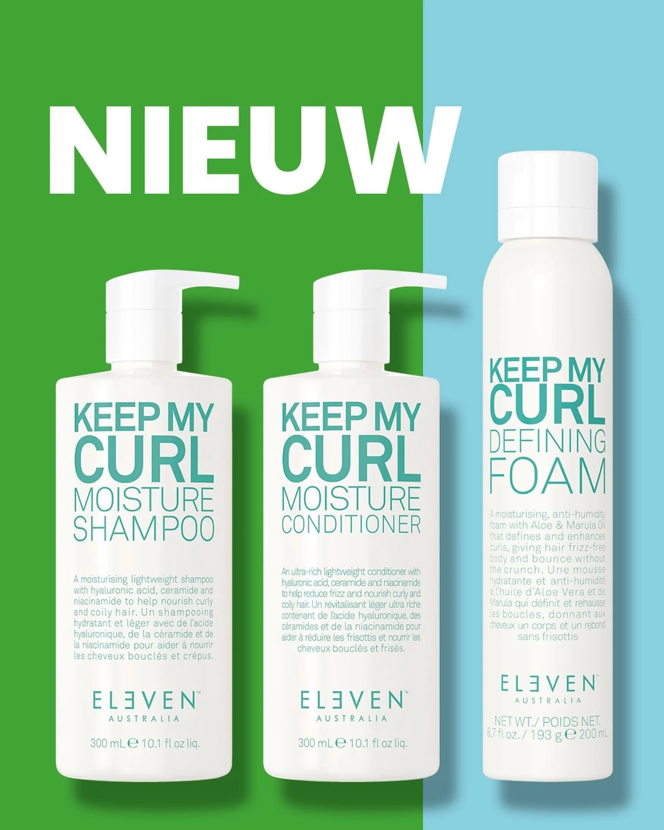 NEW!! KEEP MY CURL DEFINING FOAM by @elevenaustralia_nederland 💚🤍💚