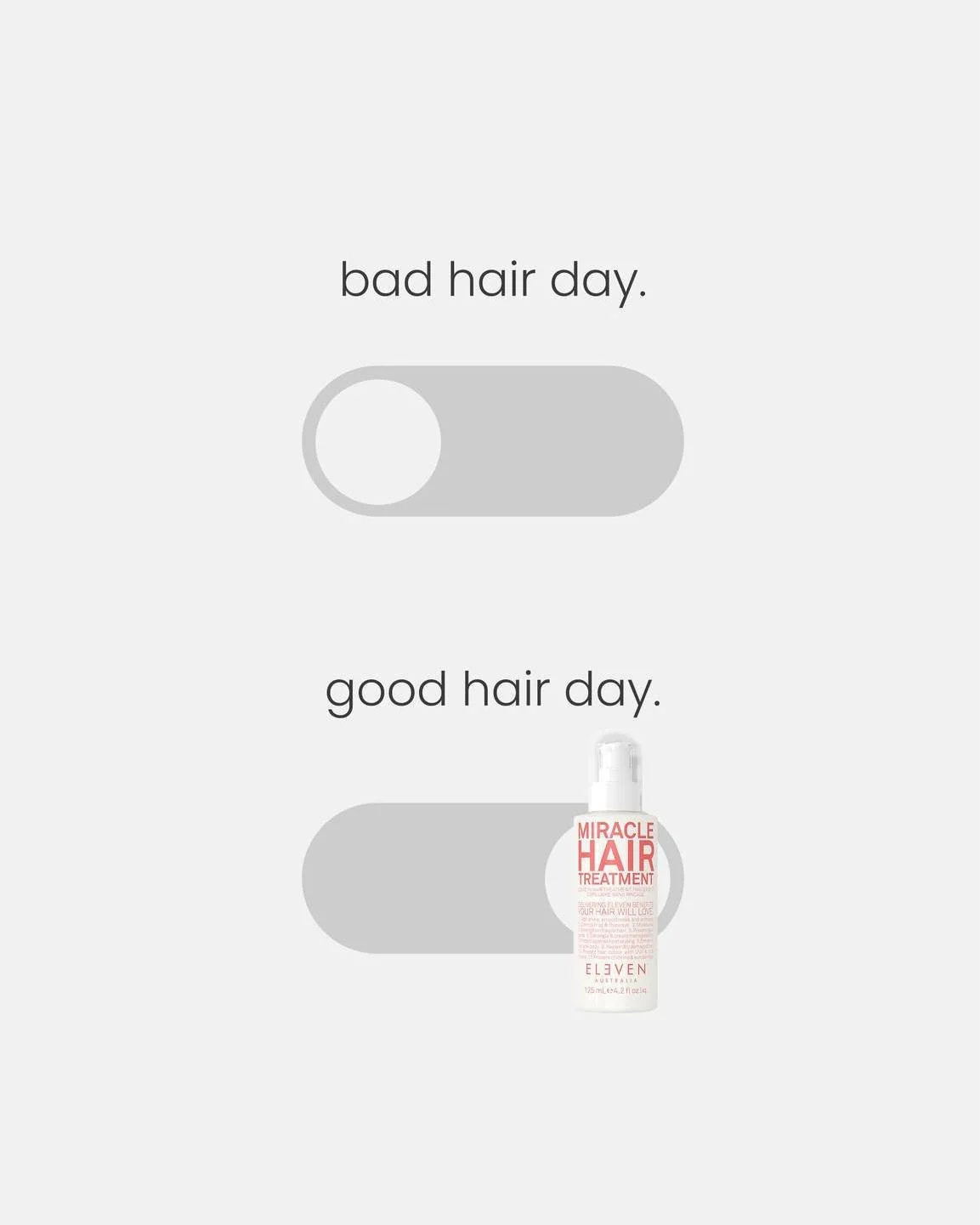Bad hair day &rarr; good hair day 🥥 Powered by Miracle Hair Treatment.

Onze favoriete leave-in treatment voor elk haartype
✔ Geeft glans &amp; maakt het haar zacht
✔ Beheerst pluizig haar en fly-aways
✔ Hydrateert
✔ Versterkt kwetsbaar haar
✔ Voork