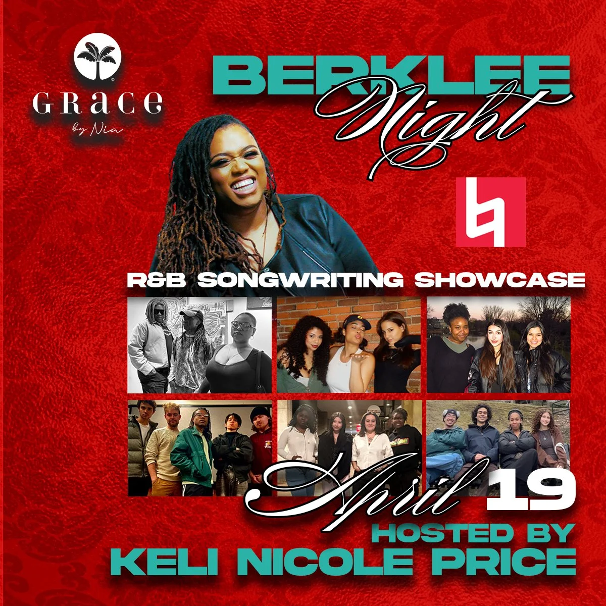 Berklee Night featuring Keli Nicole Price on April 19th from 6pm - 10pm 