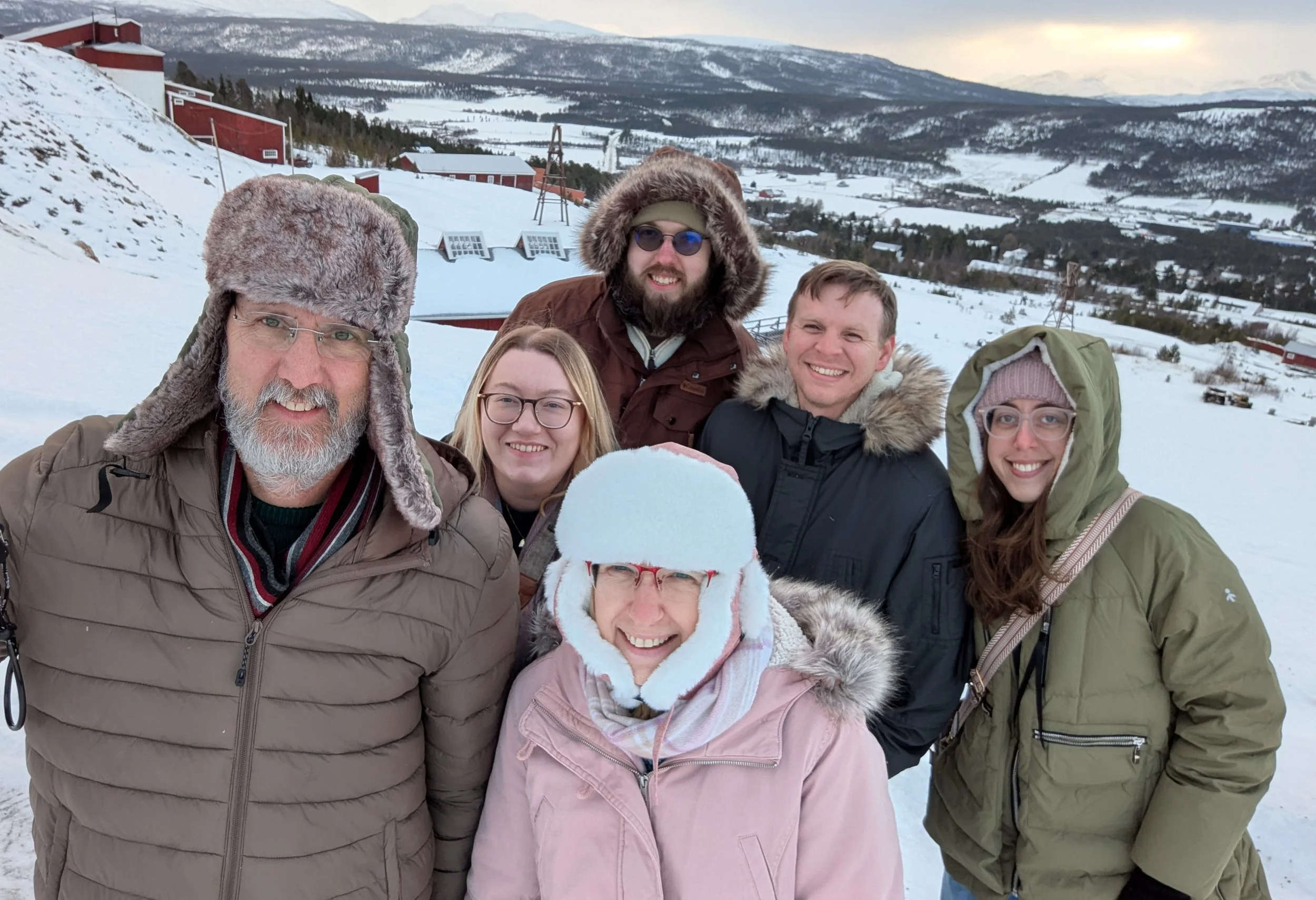 Picture of Clawson family in Norway in the snow
