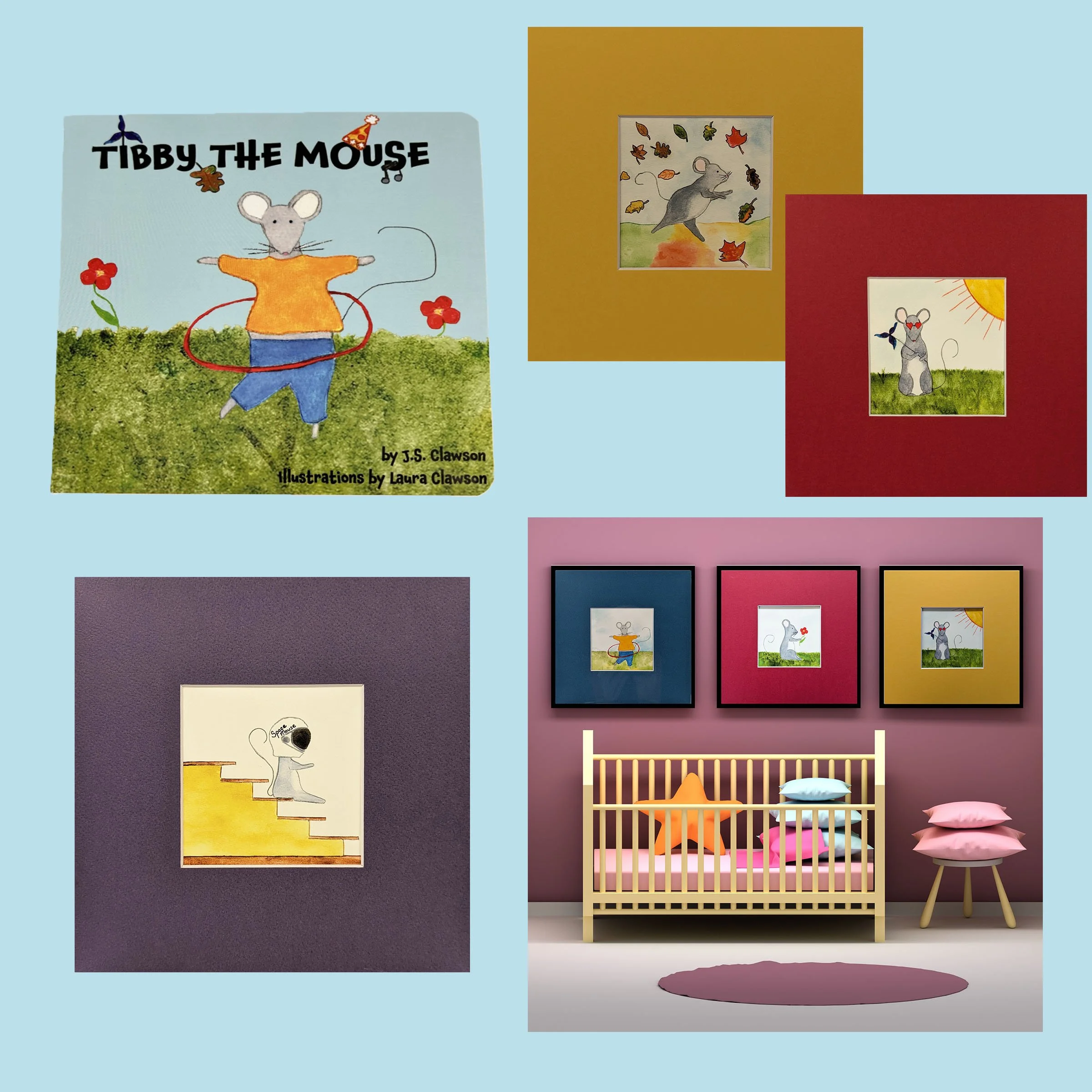 prints of illustrations from Tibby the Mouse board book