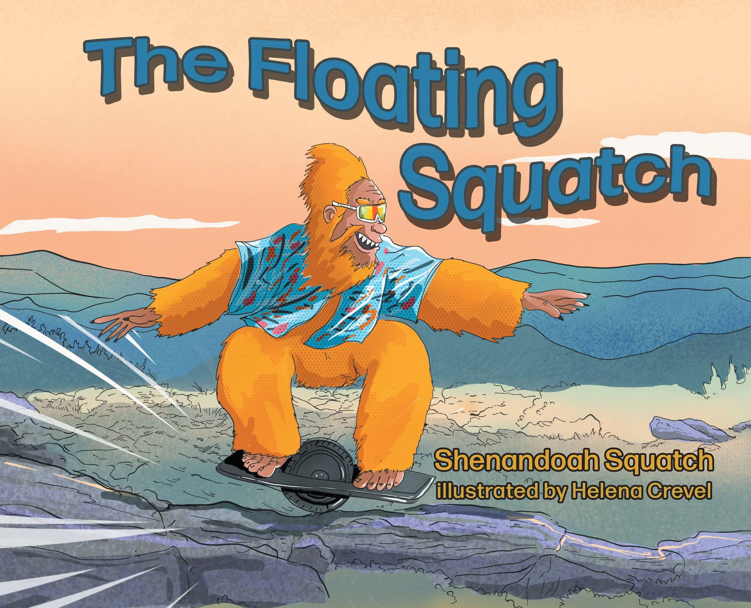 Book cover of The Floating Squatch children's picture book about a friendly bigfoot.