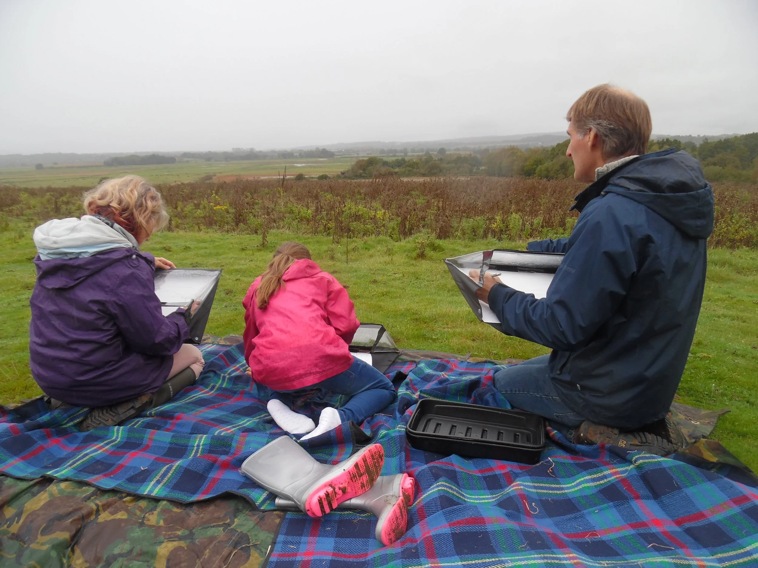 Families drawing in the landscape with my lovely co-creator Andy Evans
