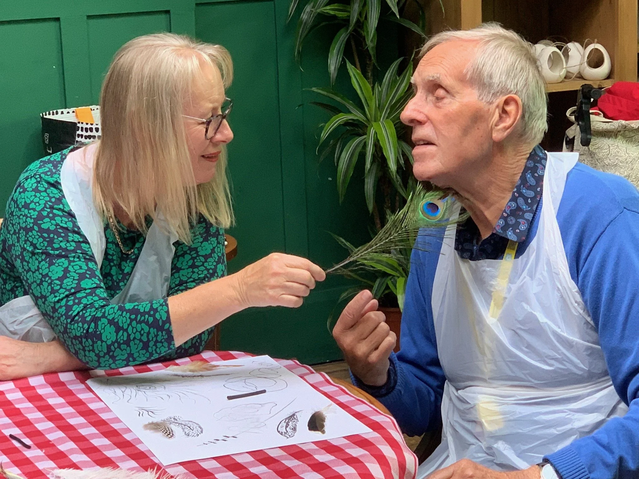 A wonderful project: hugely creative Bright Shadow Zest participants from different dementia groups made brilliant bird-inspired work in these multi-sensory sessions I led  with them