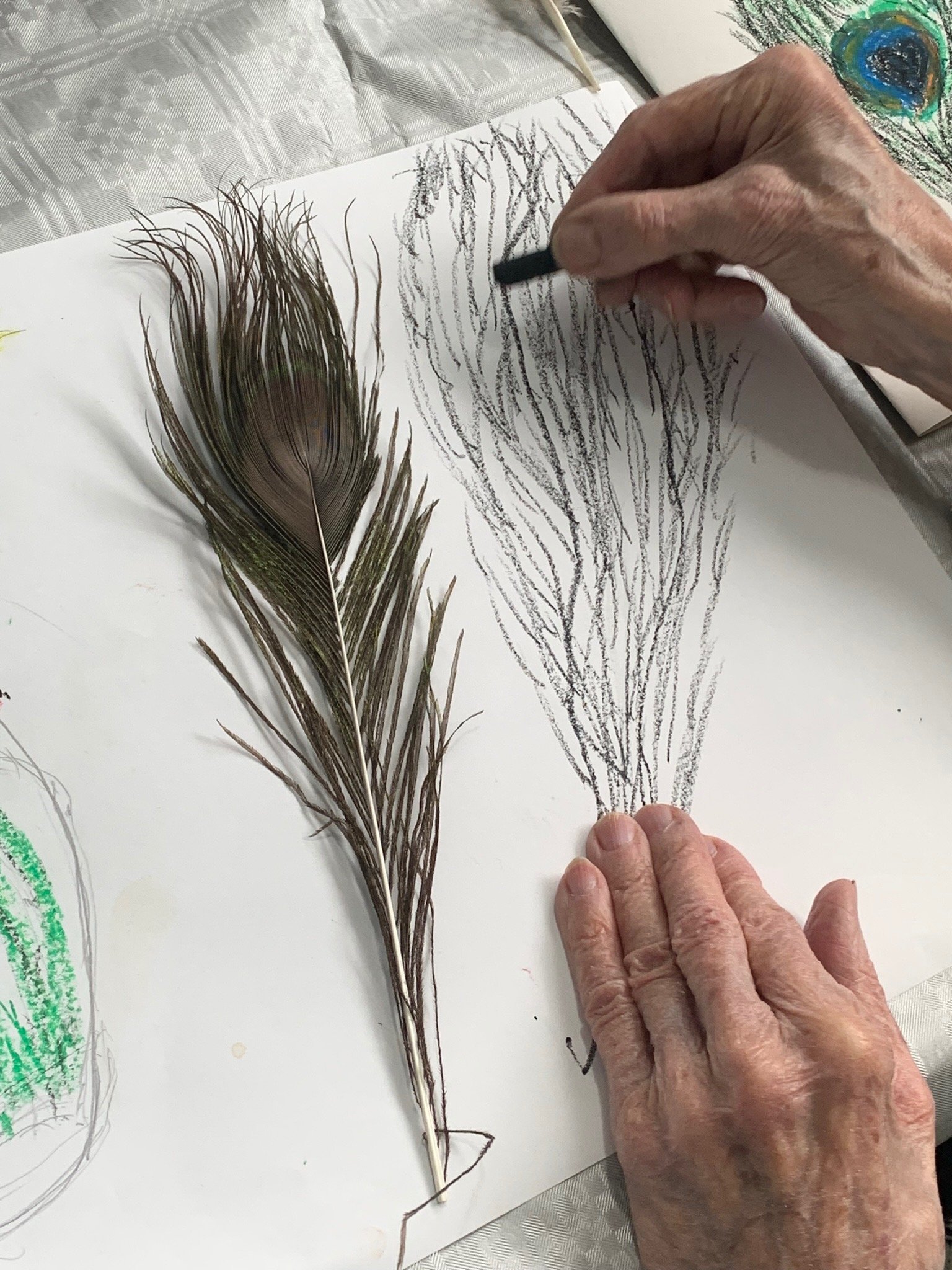 We explored different drawing techniques & mediums. I was so impressed with how beautifully the groups drew