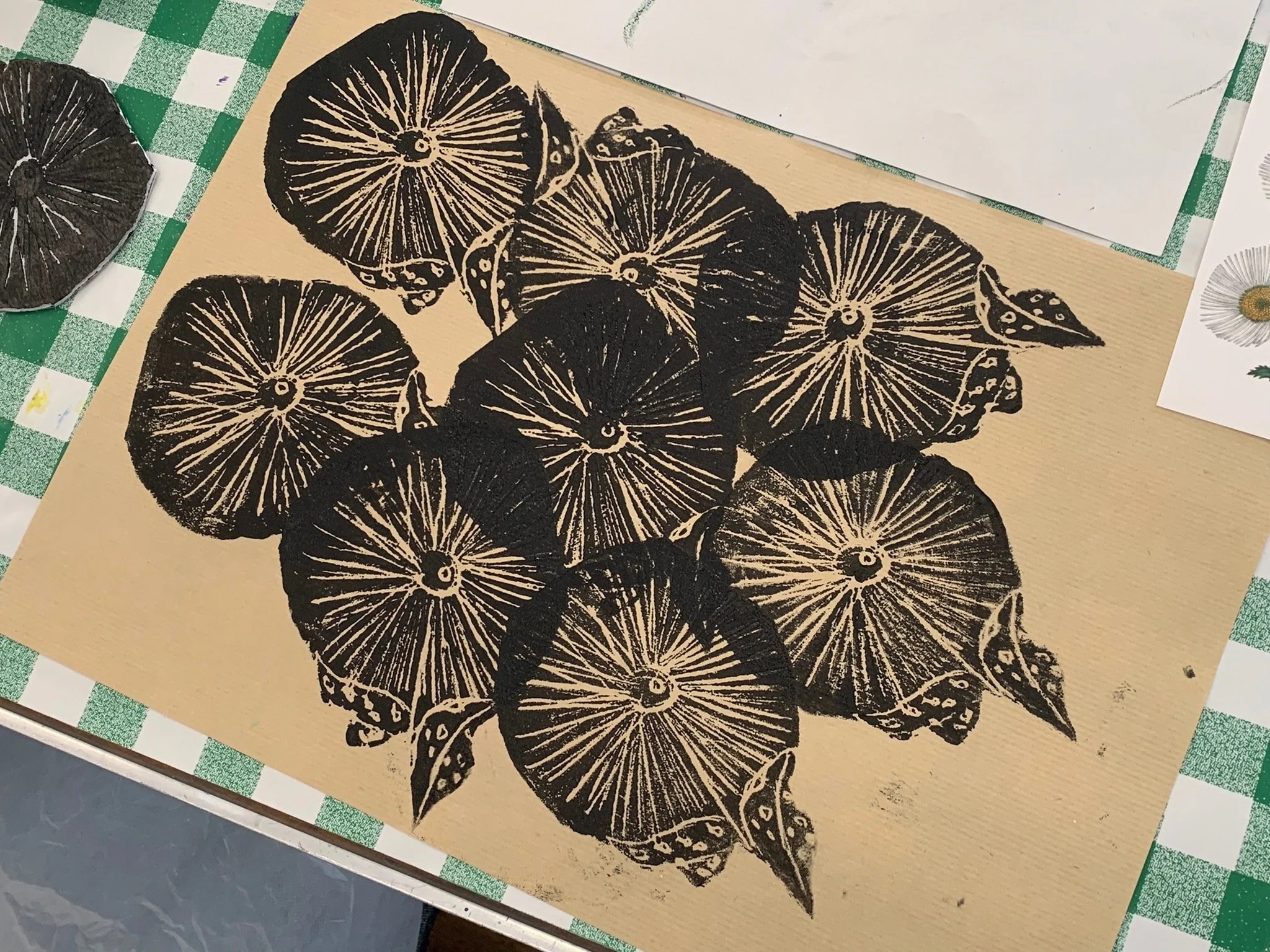 The group did a great job at designing & block printing excellent prints
