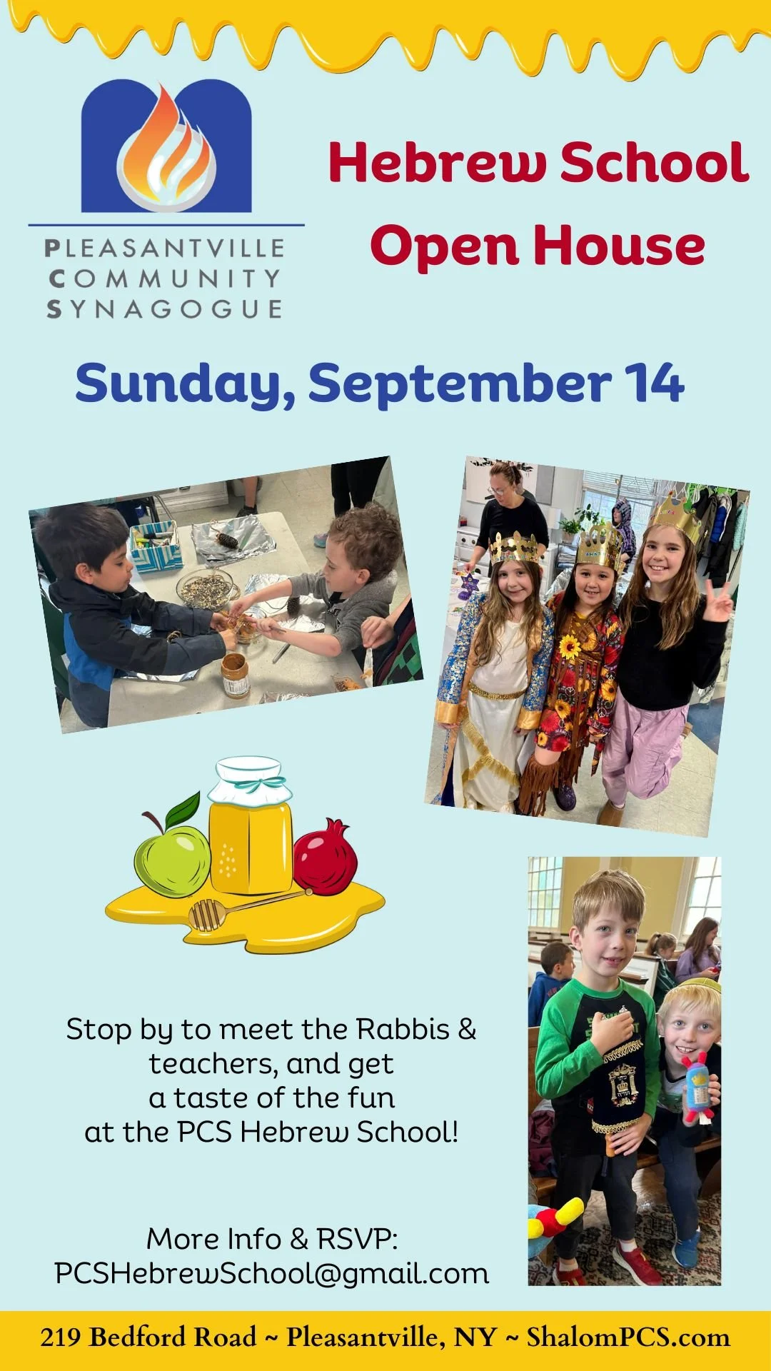 Hebrew School Open House and First Day of School
