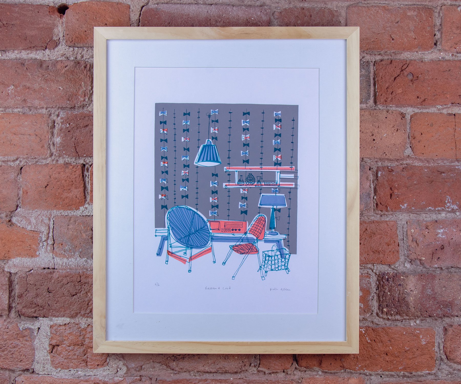 Rattan and Cord Screen Print