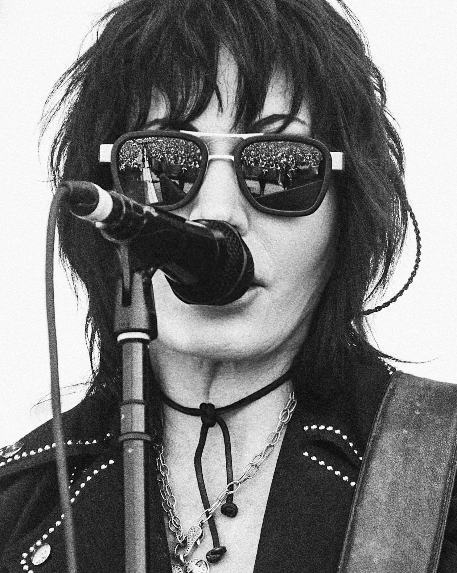 Self portrait in the eyes of @joanjett during her set at @bottlerocknapa main stage. 
&bull;
#iloverocknroll #joanjett #lesspeoplemorecats #bottlerock #livemusic