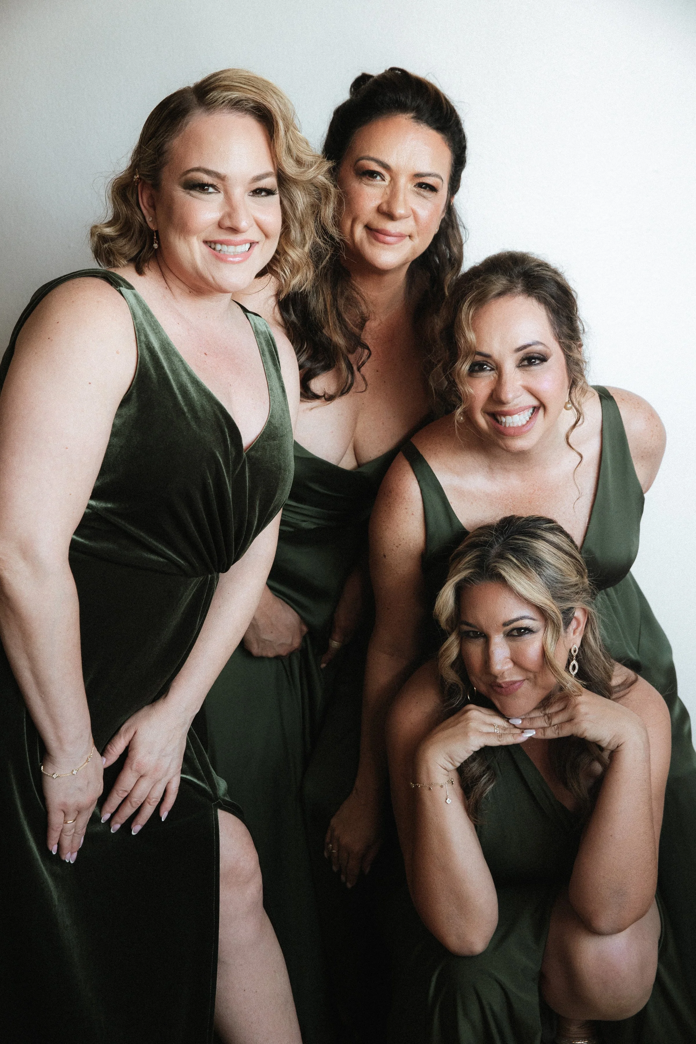 green bridesmaids dresses not matching ideas