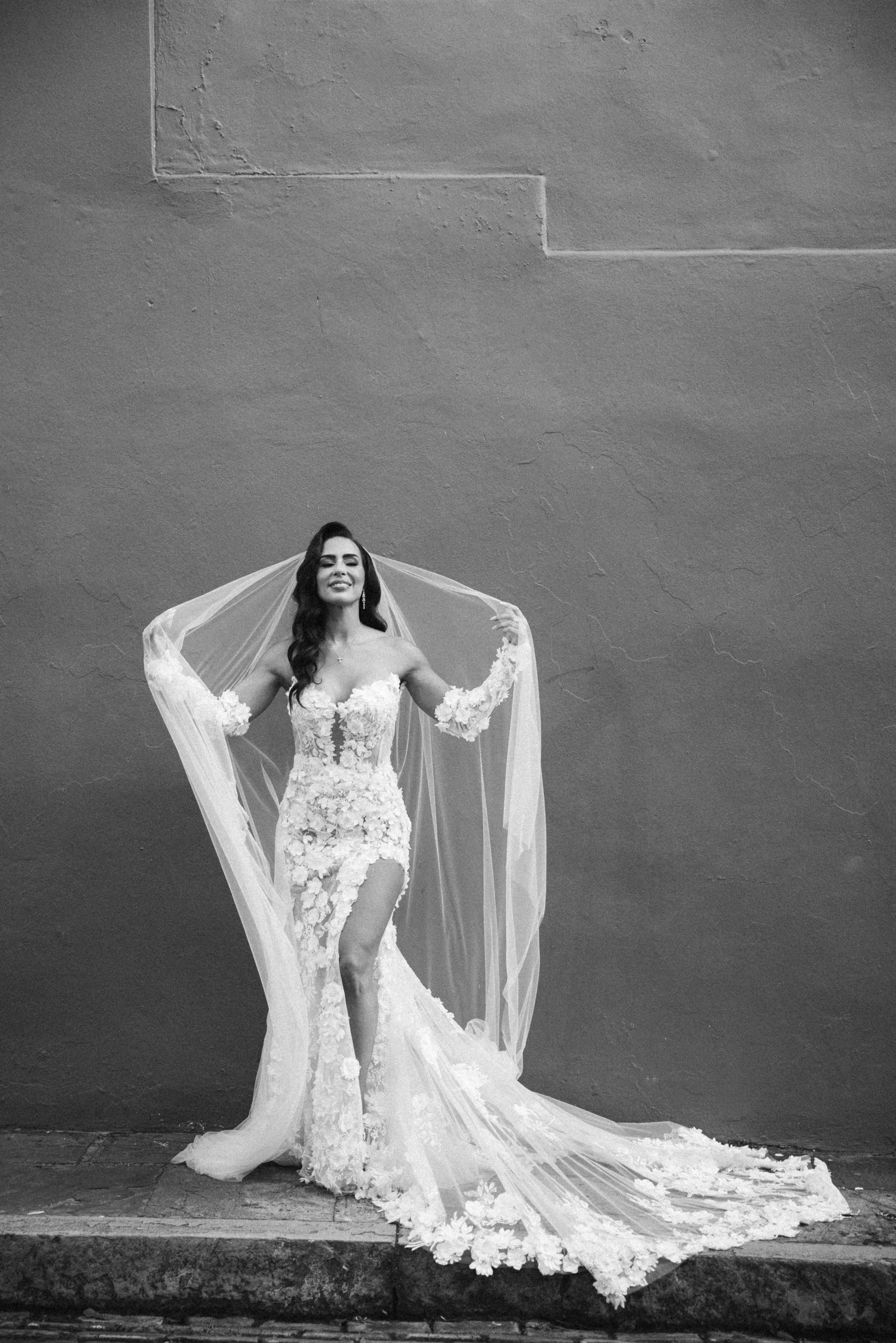 Miosa bridal couture Black and white film wedding photography photographer destination wedding bride bridal ernesto robledo