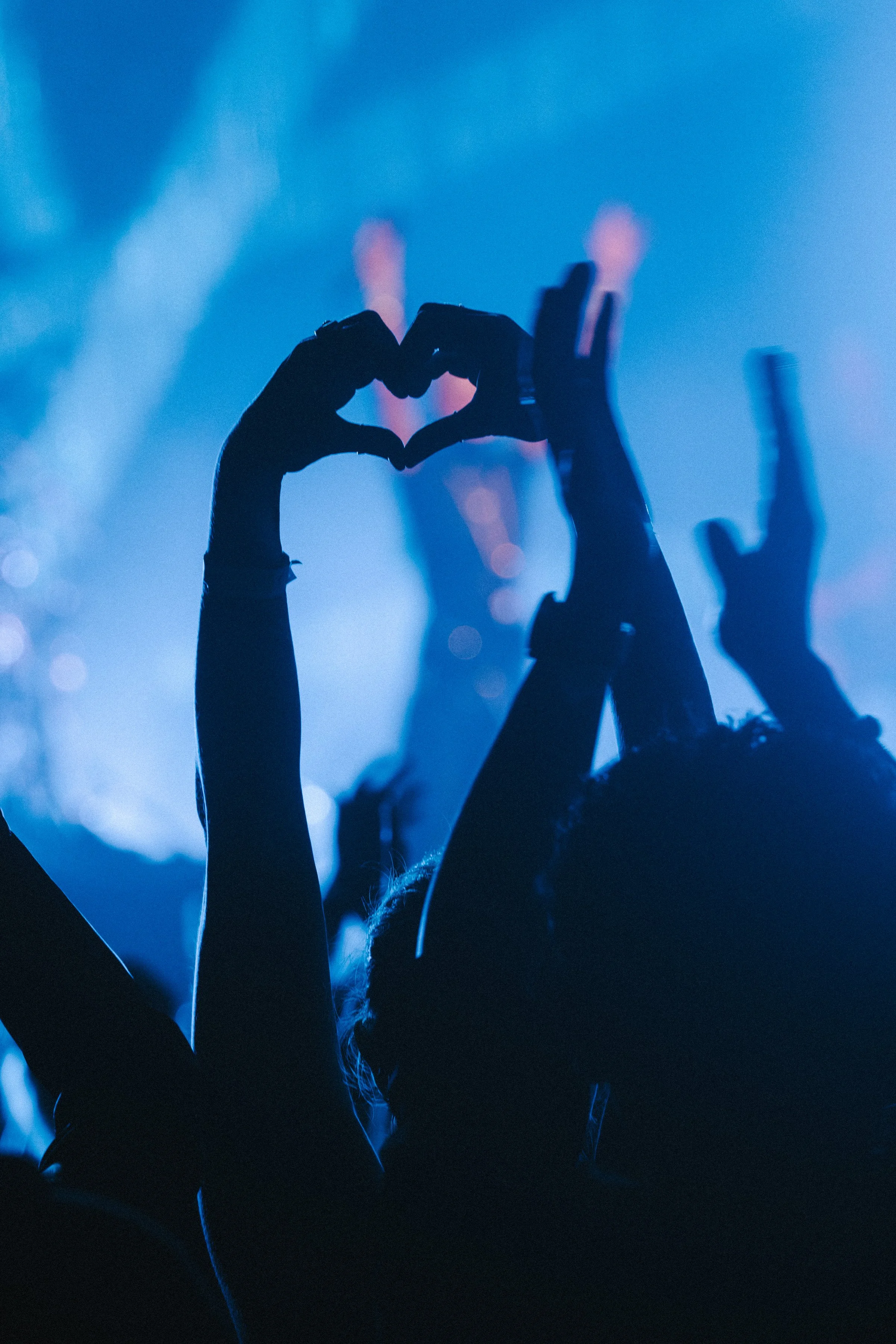 Crowd photo heart hands from Garbage Happy Endings Tour at the Warfield in San Francisco CA — by Sacramento Music Photographer Nicole Sepulveda