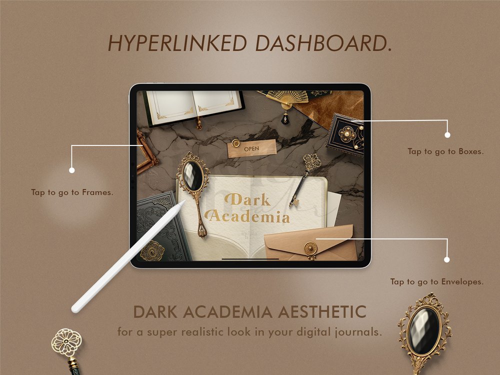Dark Academia Bundle // Digital Planner Stickers / iPad, goodnotes
