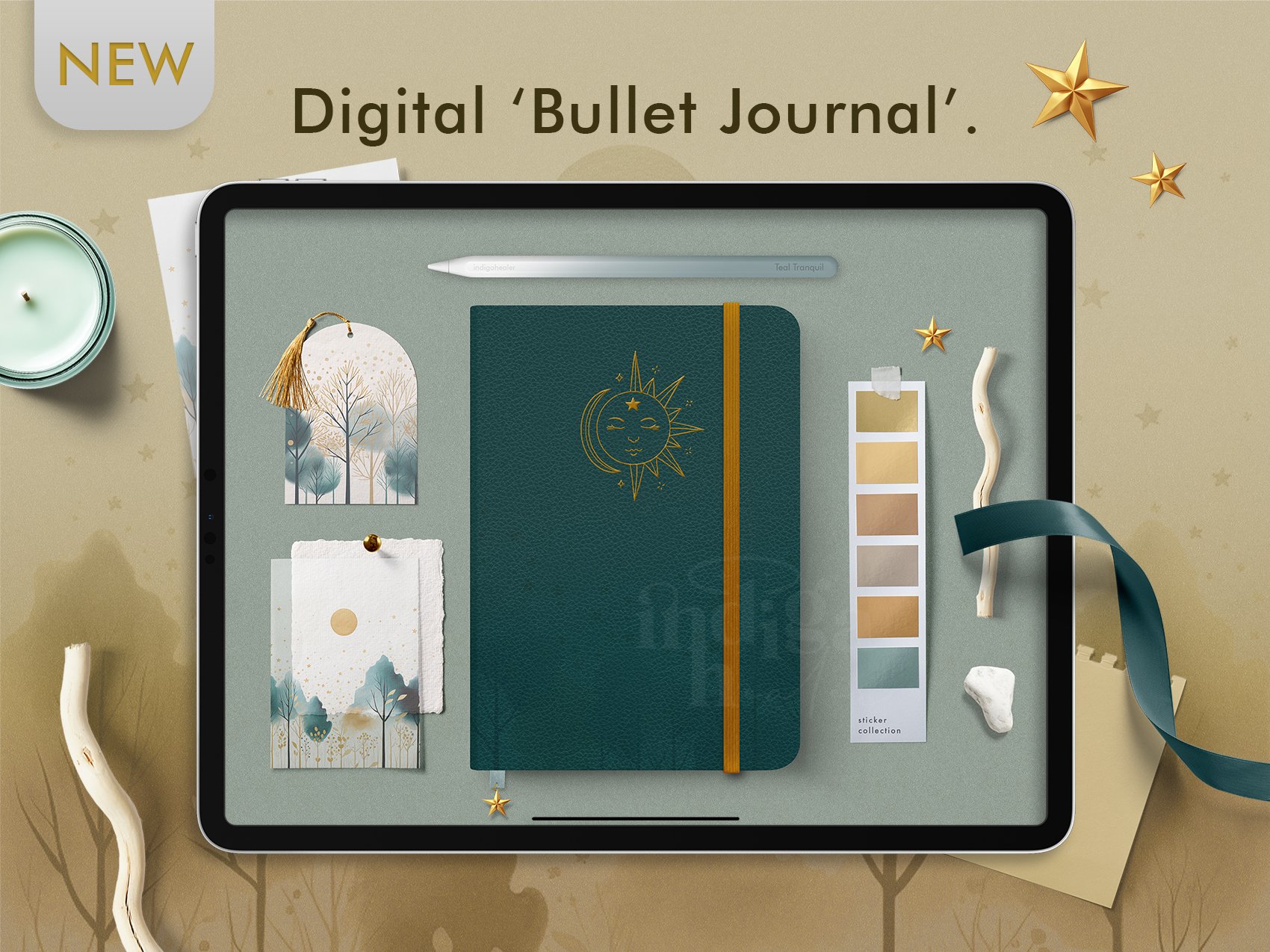 Journal Digital 365 Jours Turquoise Pour iPad Et Tablette Pack Bullet  Journal Pointillé, Stickers Numériques Et Guide Débutant Inclus 