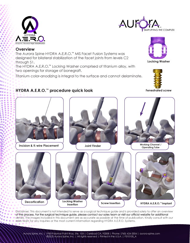 HYDRA A.E.R.O.™ Quick Look - One Page Brochure