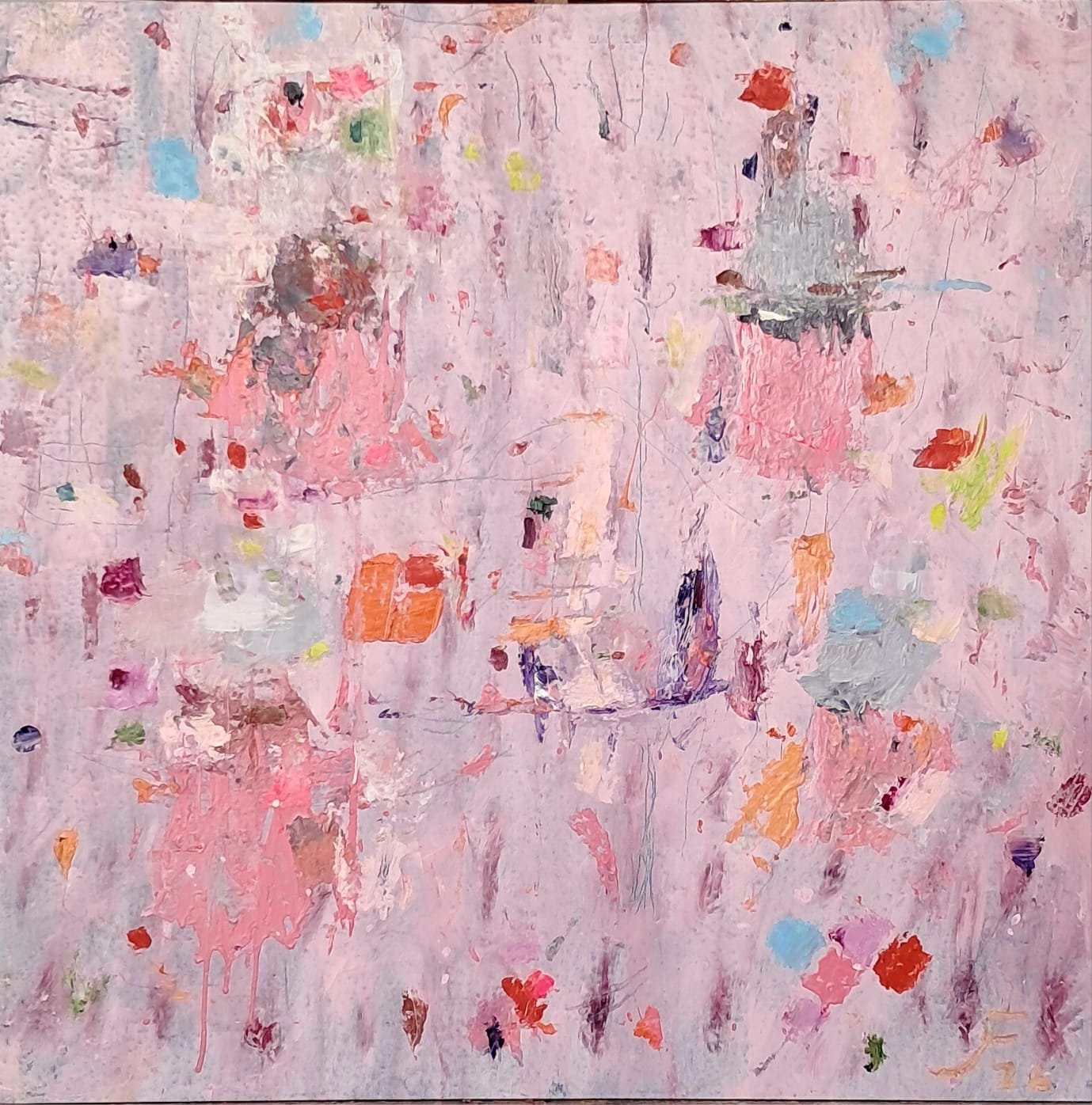 RAPSODIA EN ROSA 
óleo/tela 92x92 cm 
2026