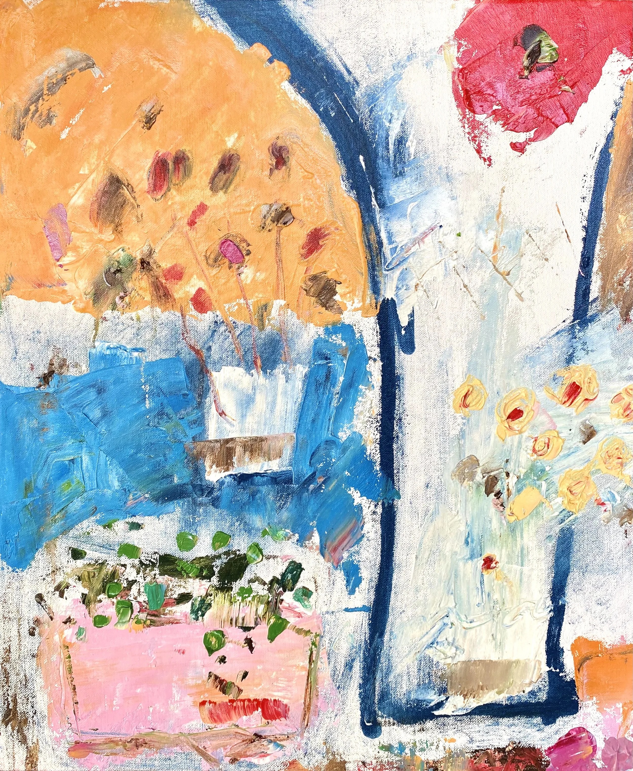 MACETA CON FLORES 6 
óleo/tela 46x38 cm 
2025