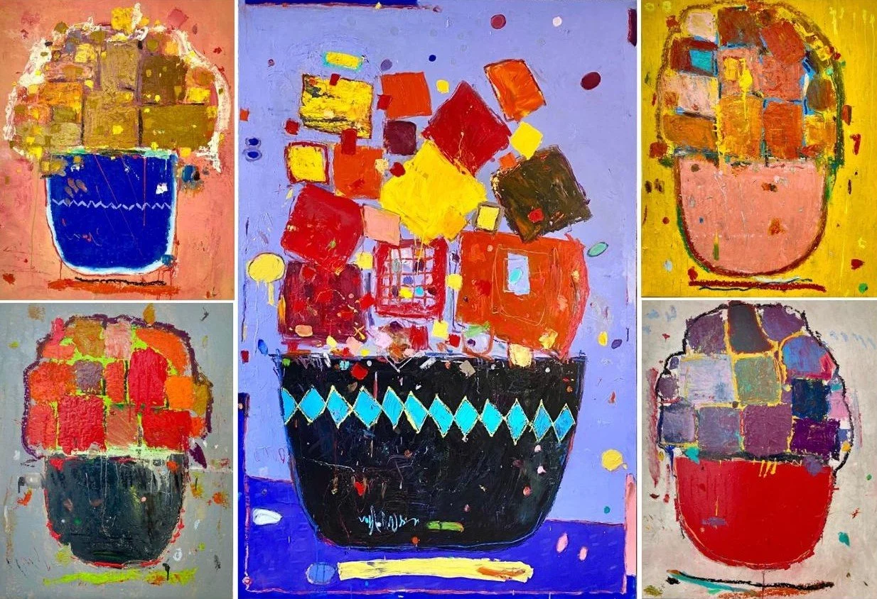 BECOME FLOWERPOT 
óleo/lino políptico 195X276 cm2025 
no disponible