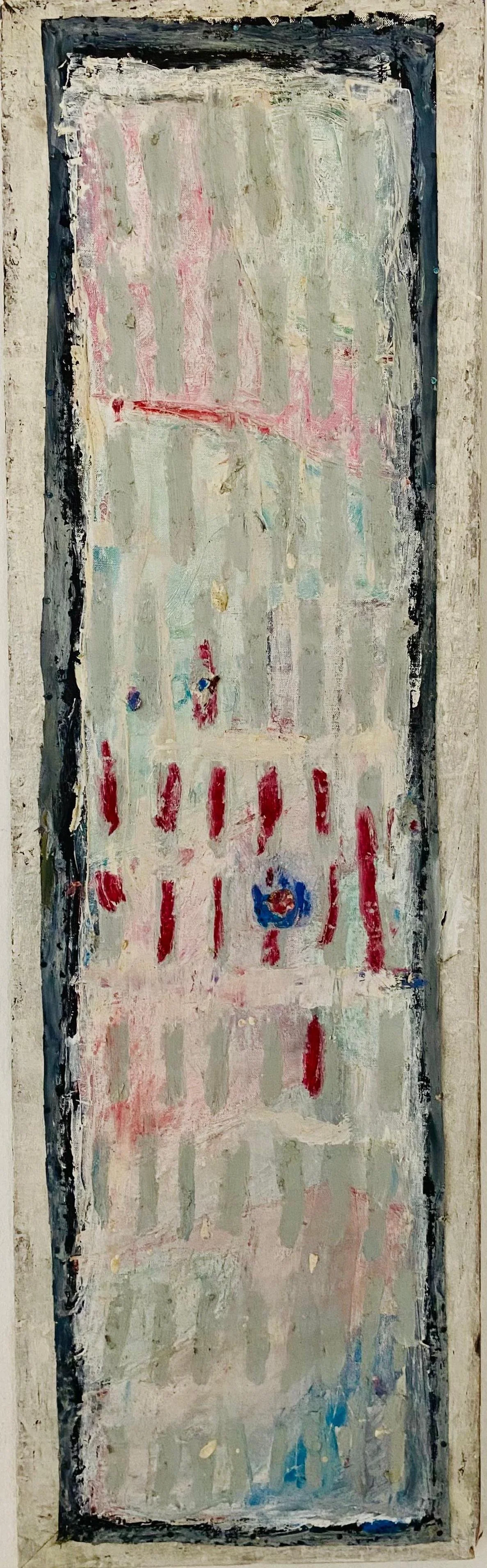 CRITERIOS 12 
óleo/retazo de lino 128x39 cm 
2025