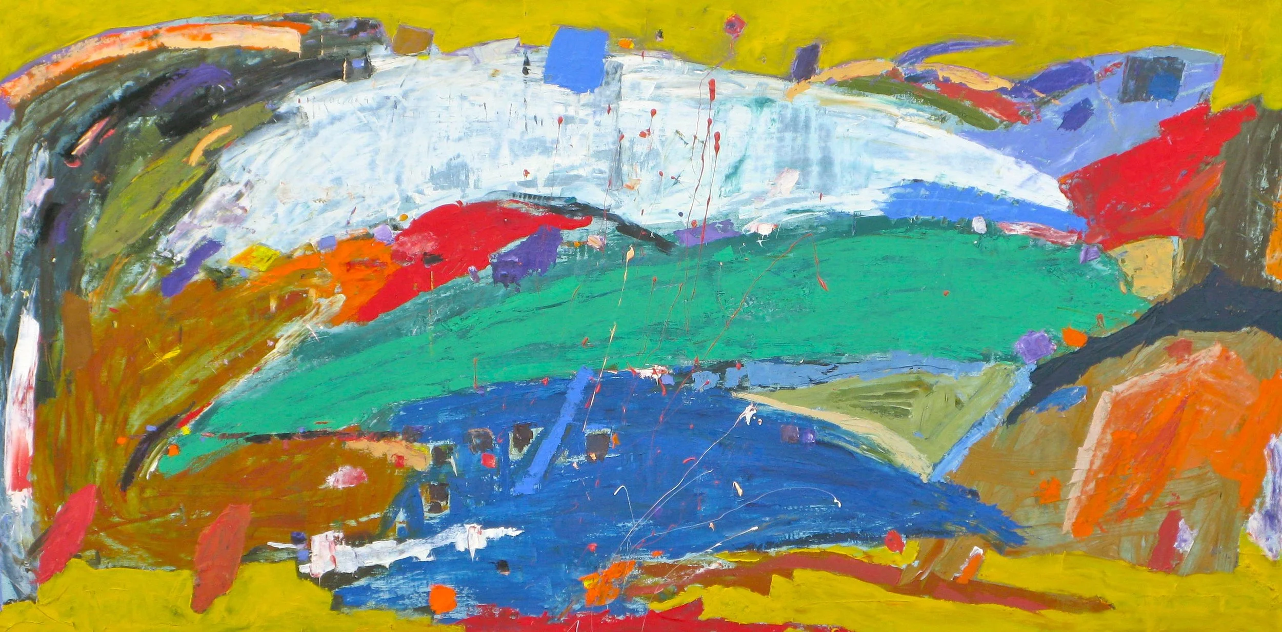 "EL CANTO DE ARIADNE Y BACO" 
óleo/lino 97X195 cm 
2014 no disponible