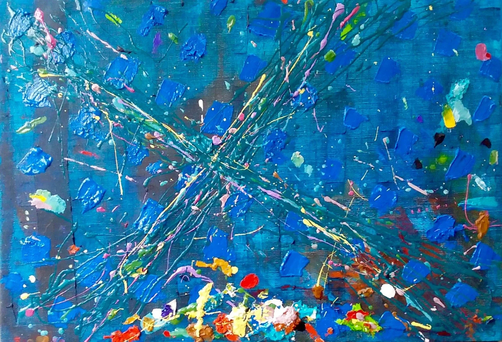 "CRUCE CUÁNTICO 2"  
óleo/lino 38x55 cm
2019 no disponible