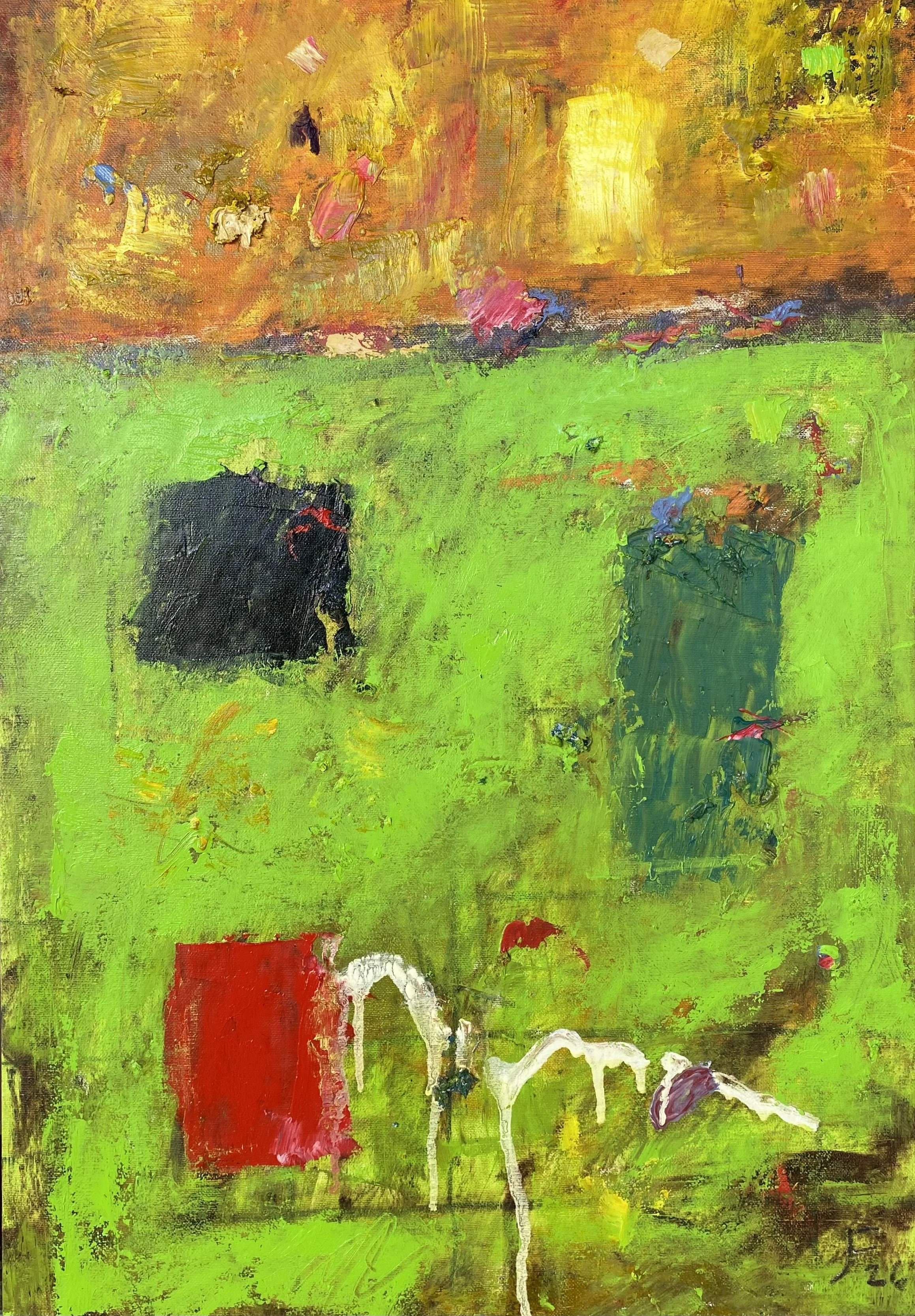 FORMÁNDOSE EL AMARILLO 
óleo/tela 55x38 cm 
2026