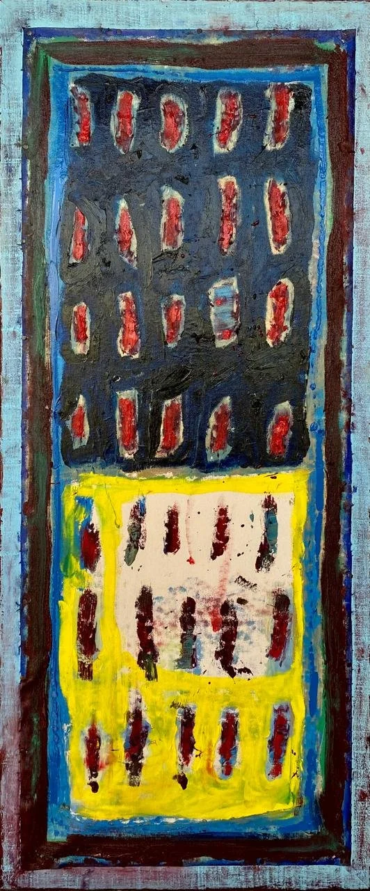  CRITERIOS 7 
óleo/retazo 90X38  cm
2025