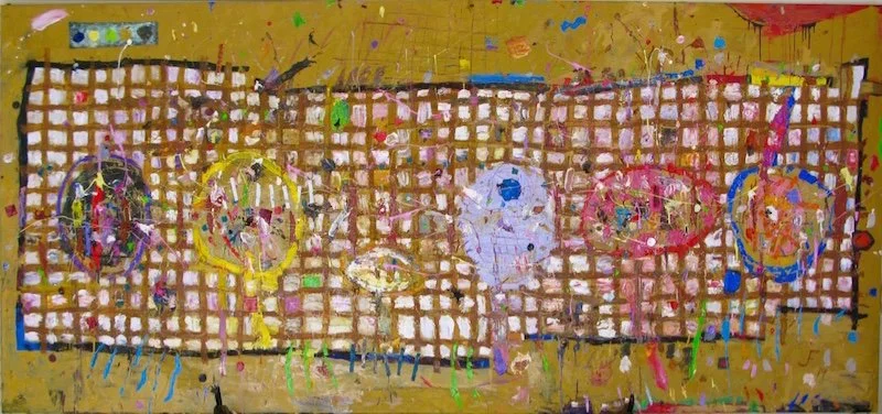 "INFLUENCIA GRAVITÓNICA" 
óleo/tela de lino 146x315 cm 
2019 no disponible