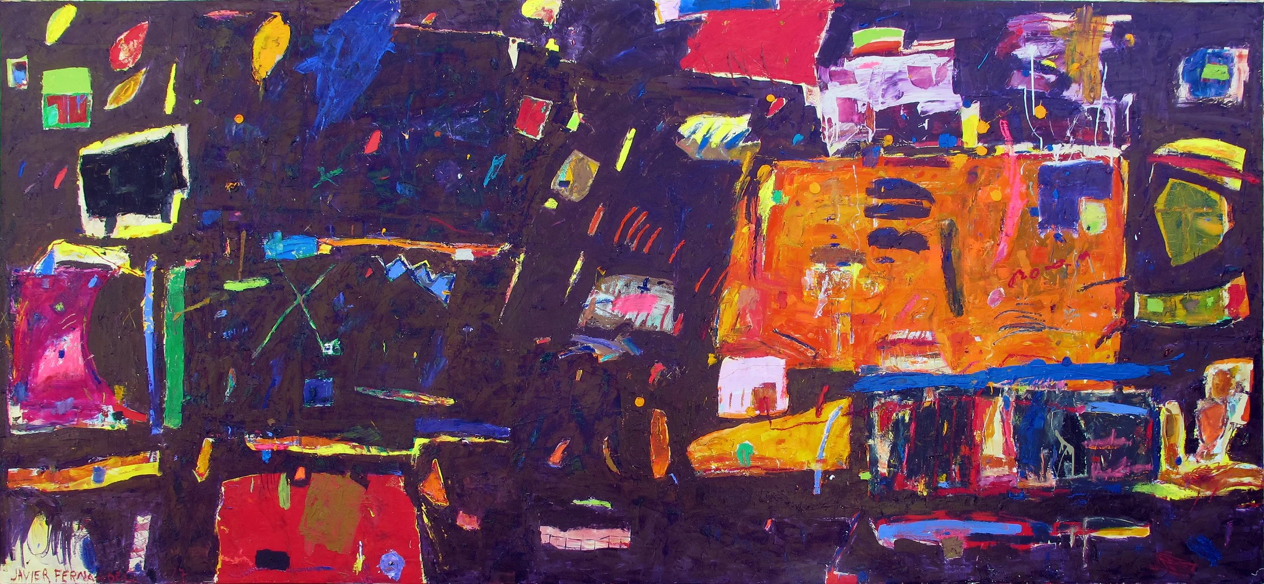 INTERIOR EXTERIOR 
óleo/lino 146X315 cm 
2017
no disponible