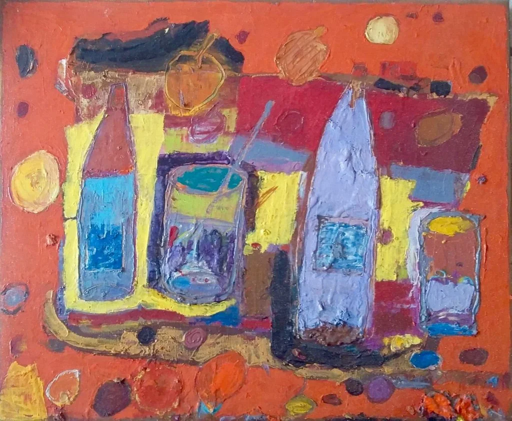 NATURALEZA MUERTA CON BOTELLAS Y VASO
óleo/lino 50x61 cm
2019
no disponible