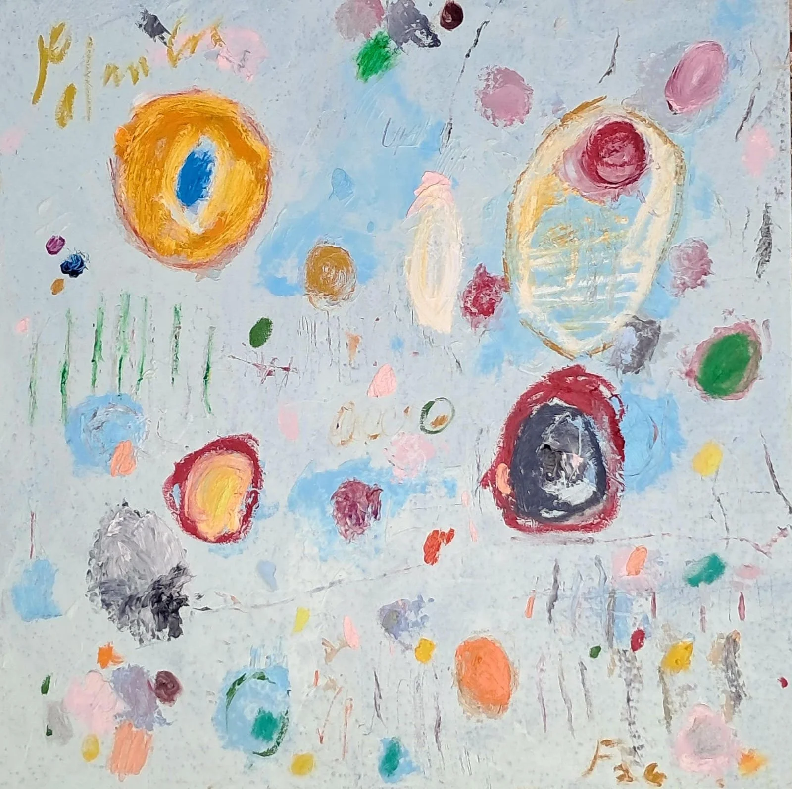 APUNTES DE LO VALORADO 
óleo/tela 92x92 cm 
2026